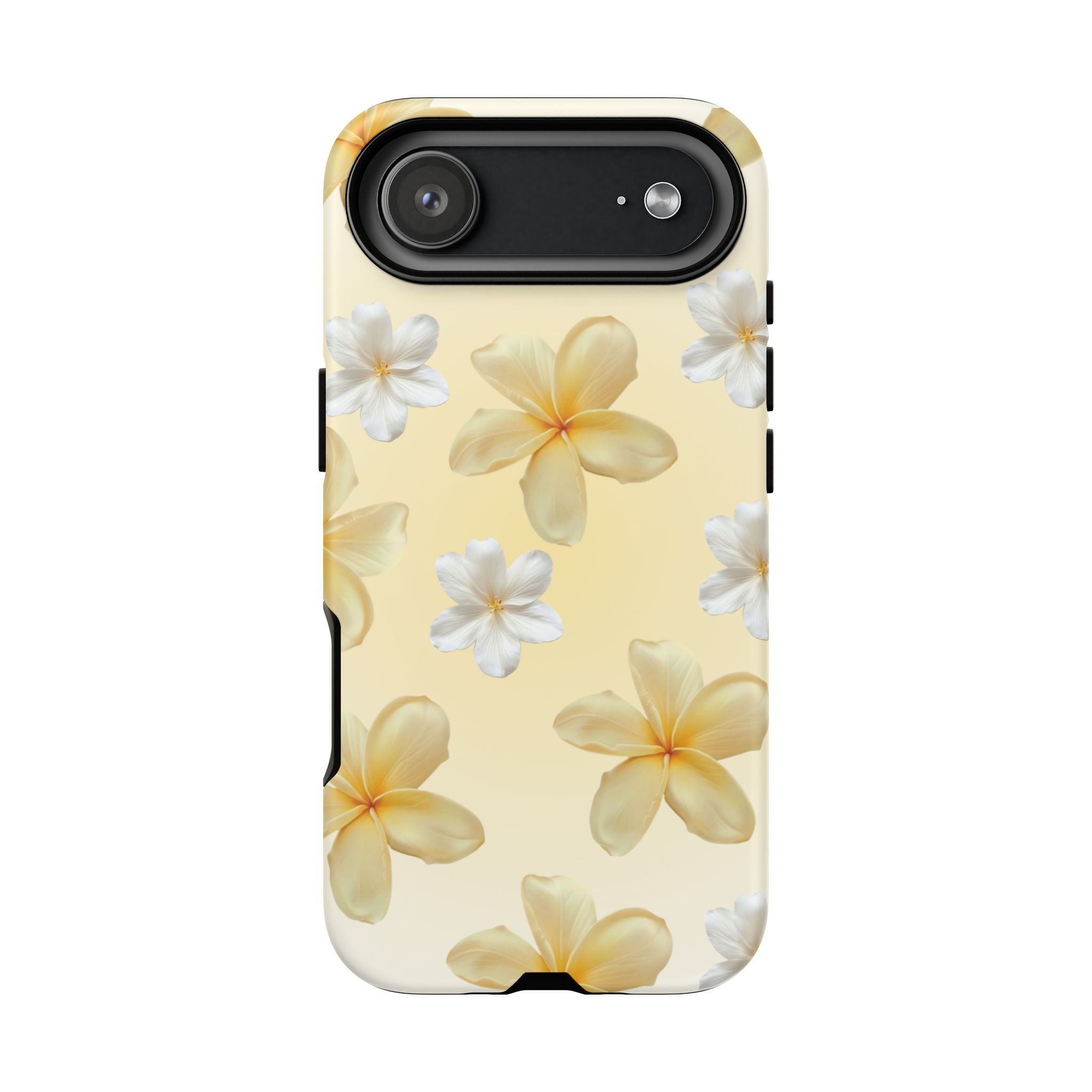 Plumeria Floral Tough Phone Case — Yellow Tropical Protection