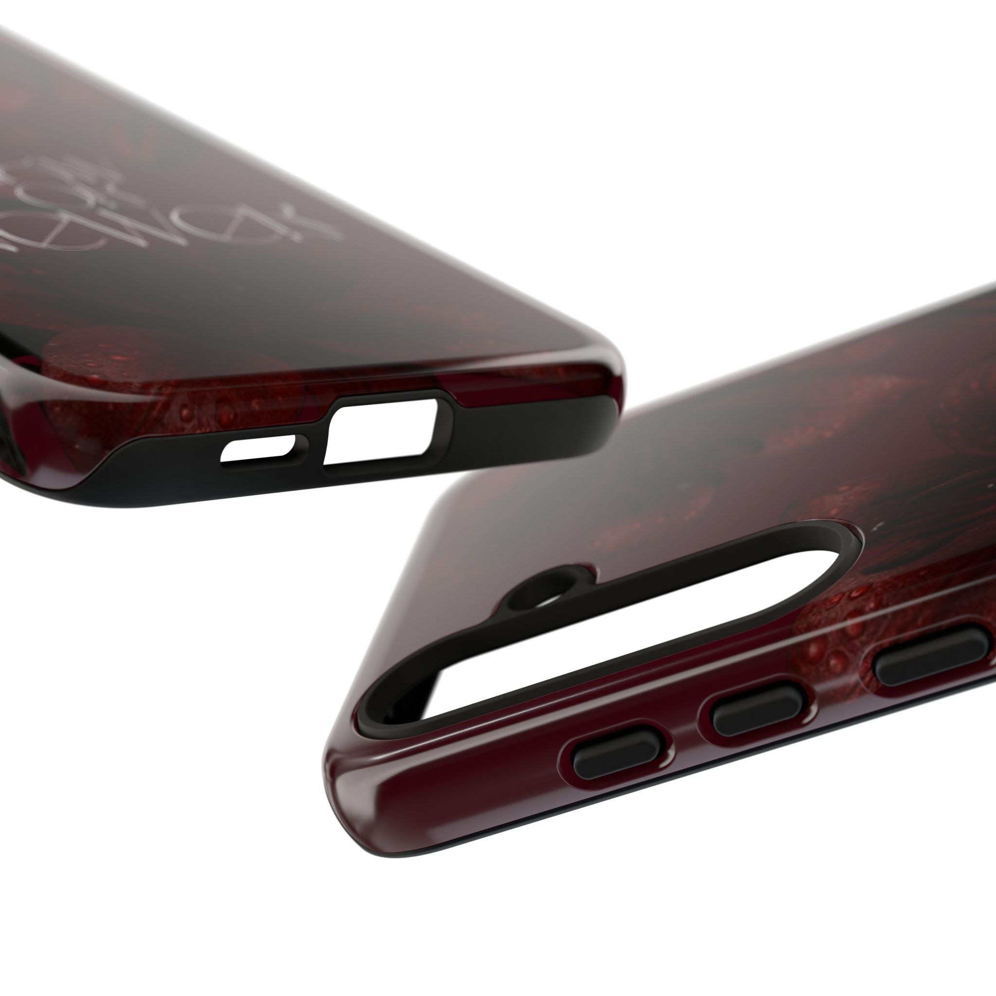 Tough Cases – Burgundy Floral “Now or Never” Protective Phone Case