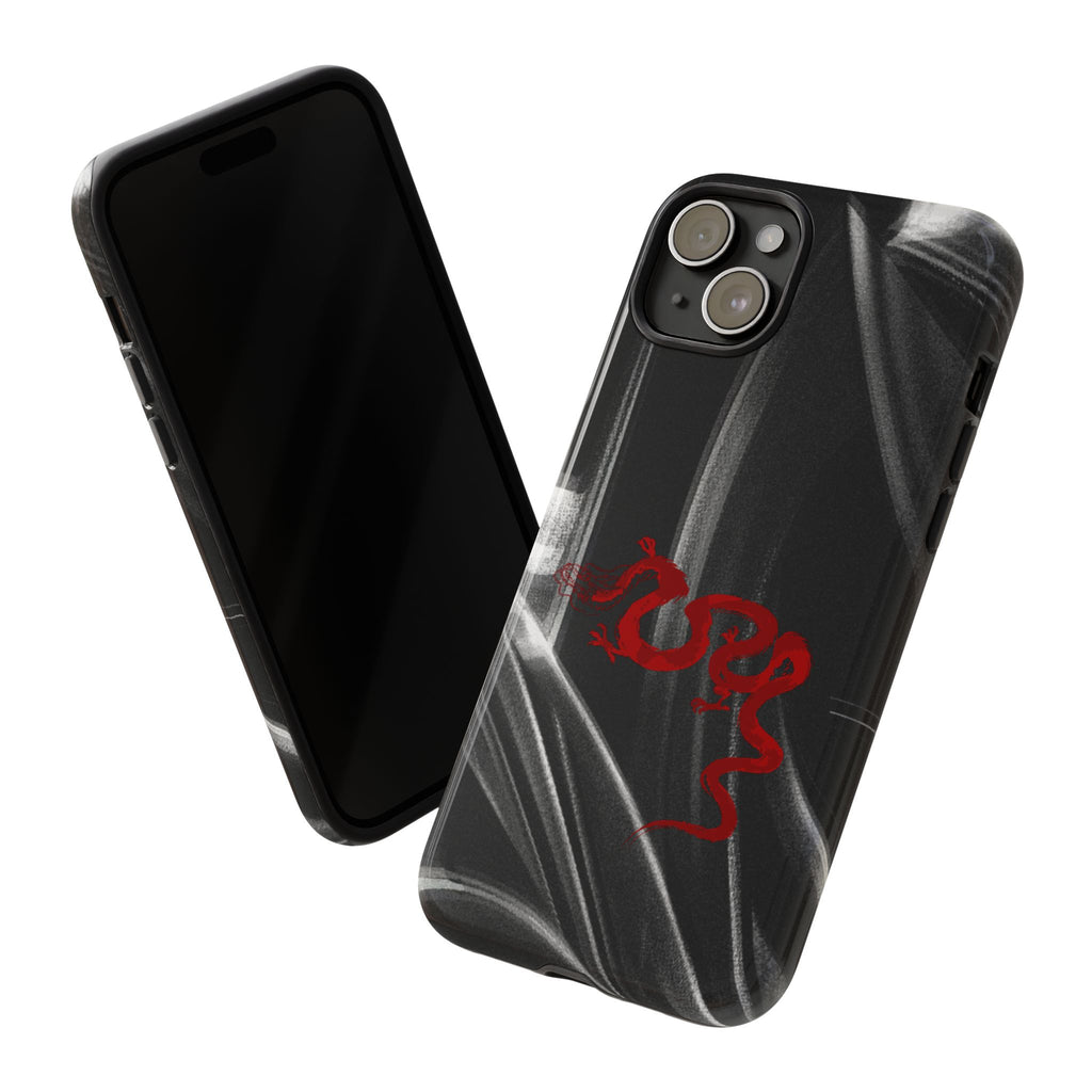 Phone Case — Black Abstract Smoke Design