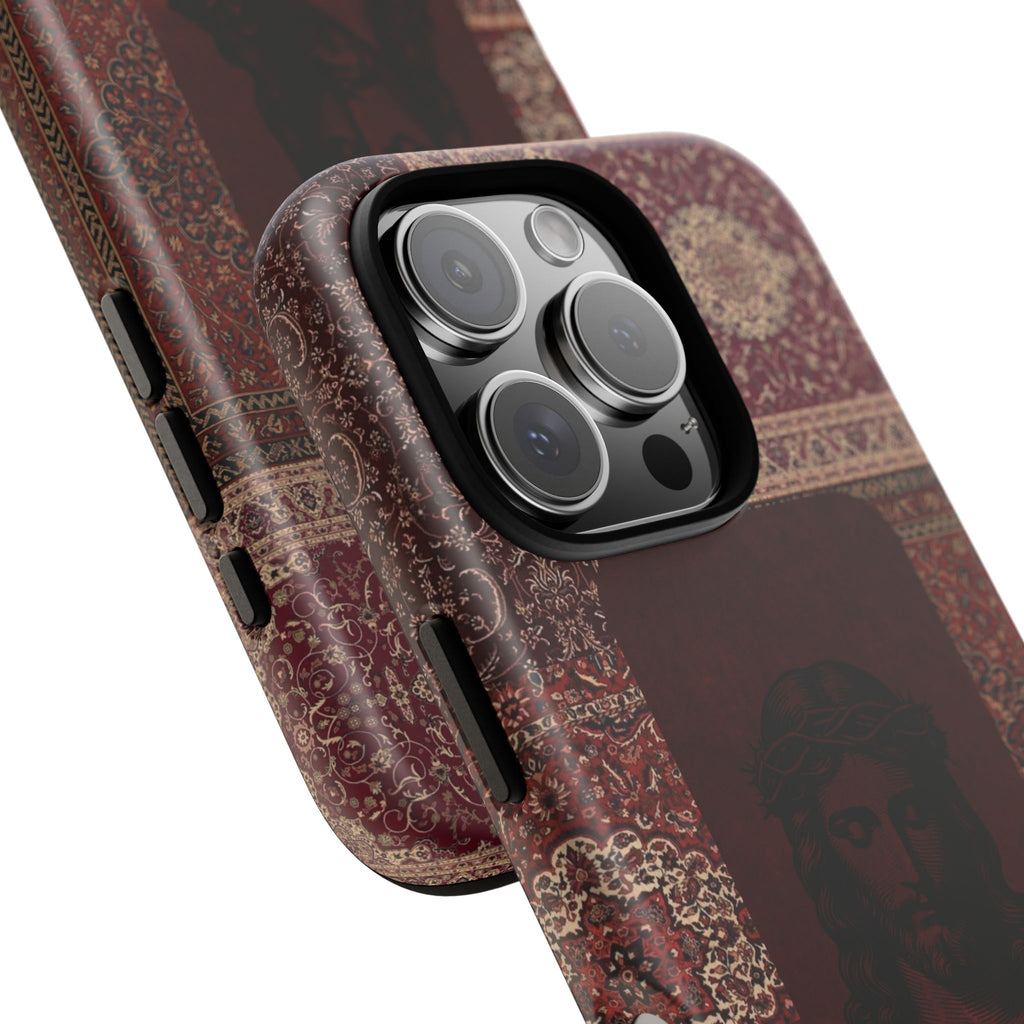 Religious Vintage Rug Phone Case — Jesus Portrait Tough Case