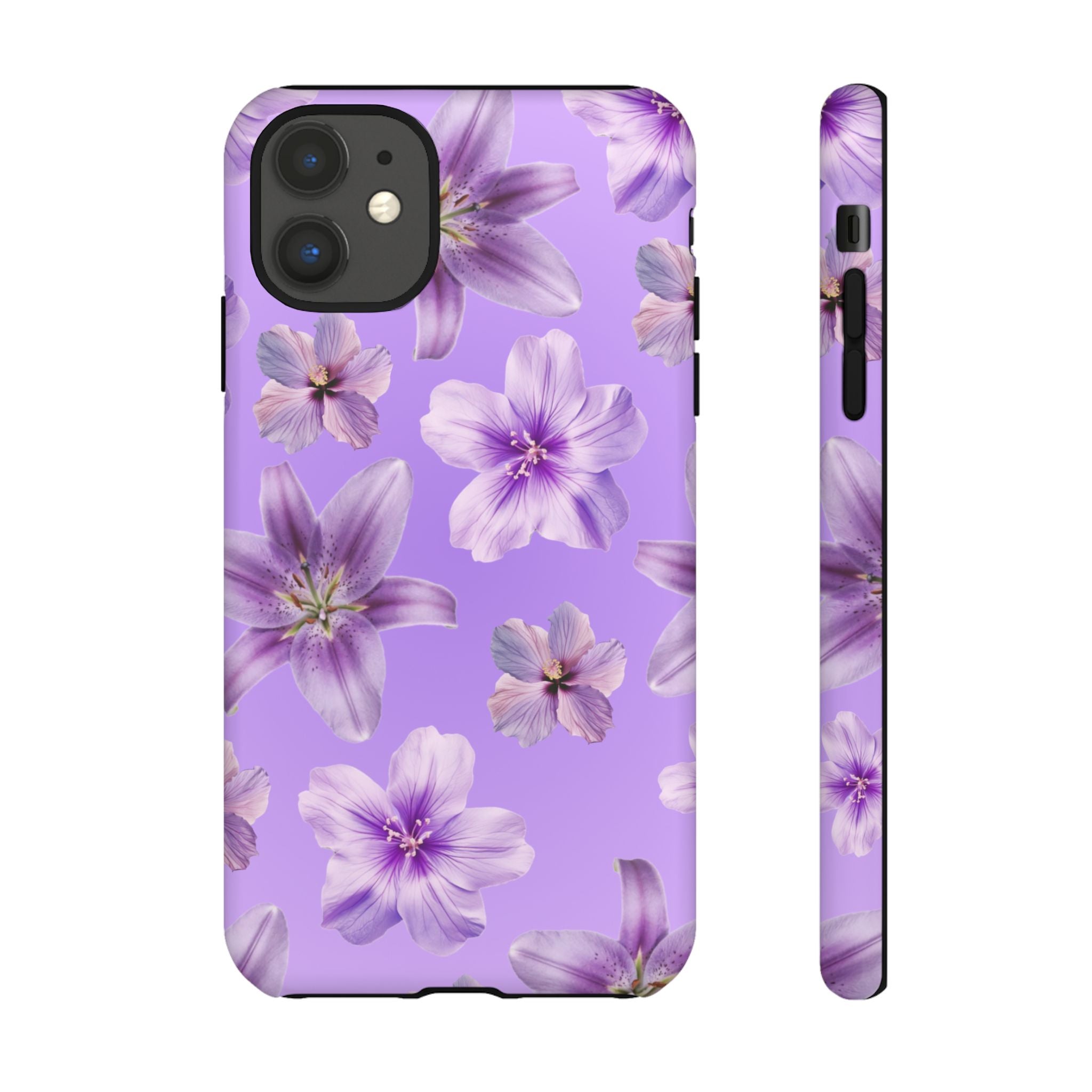 Floral Lavender Tough Phone Case – Purple Blossom Protective Cover