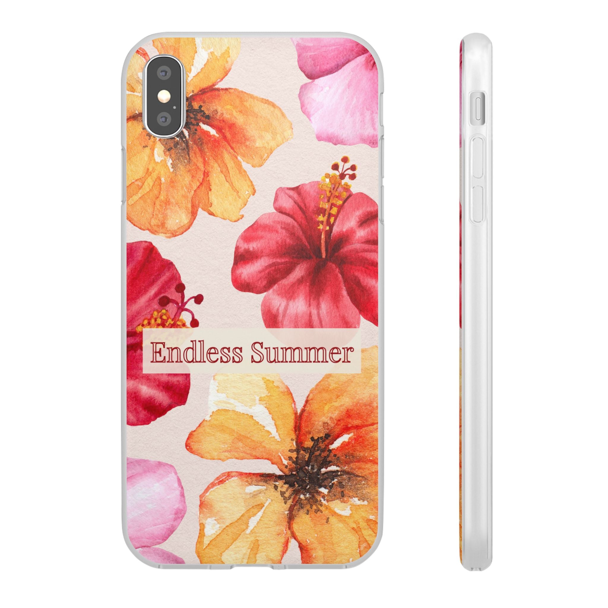 Phone Case - 'Endless Summer' Floral Watercolor Protective Flexi Case