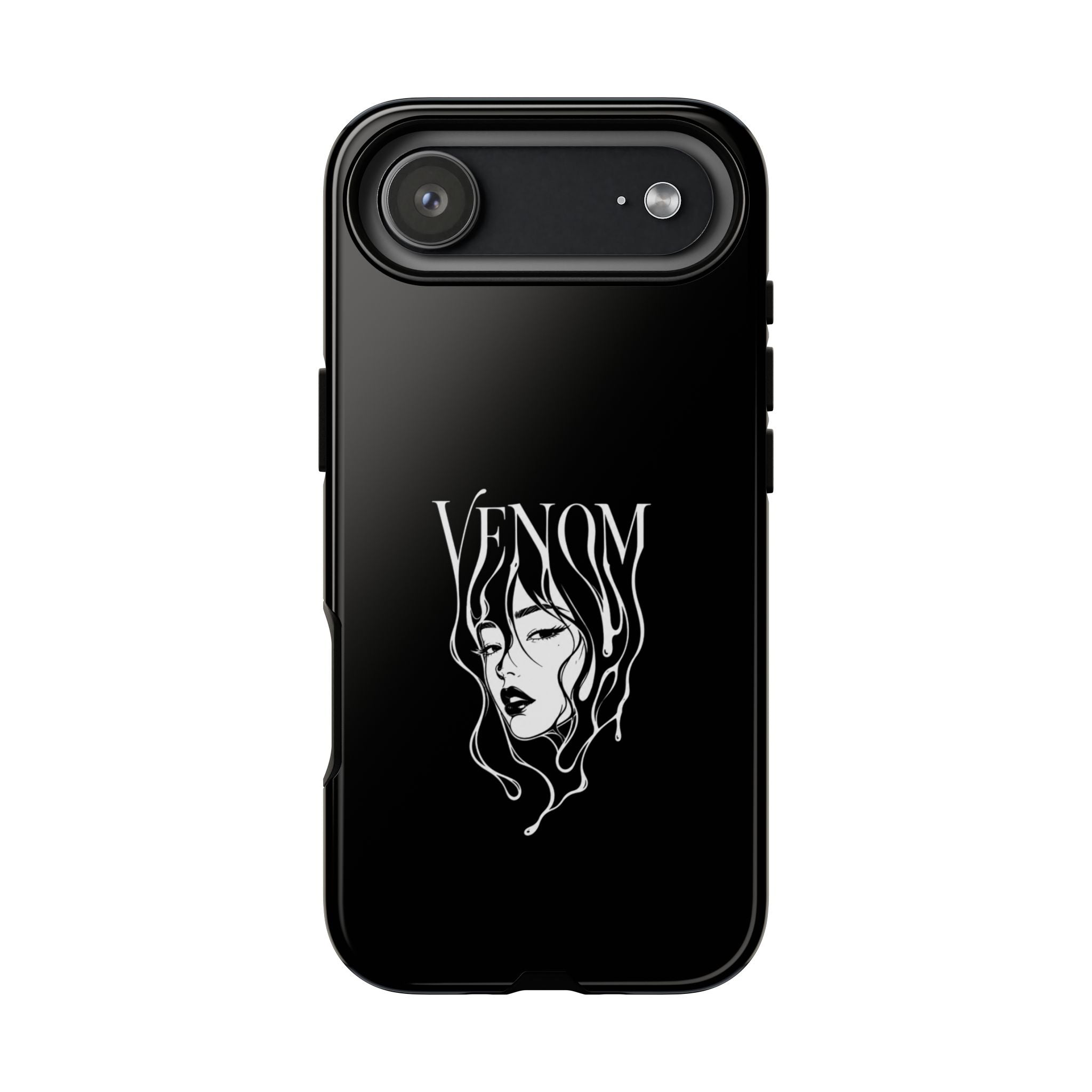 Venom Goth Phone Case — Black Protective Tough Case with Dark Femme Artwork