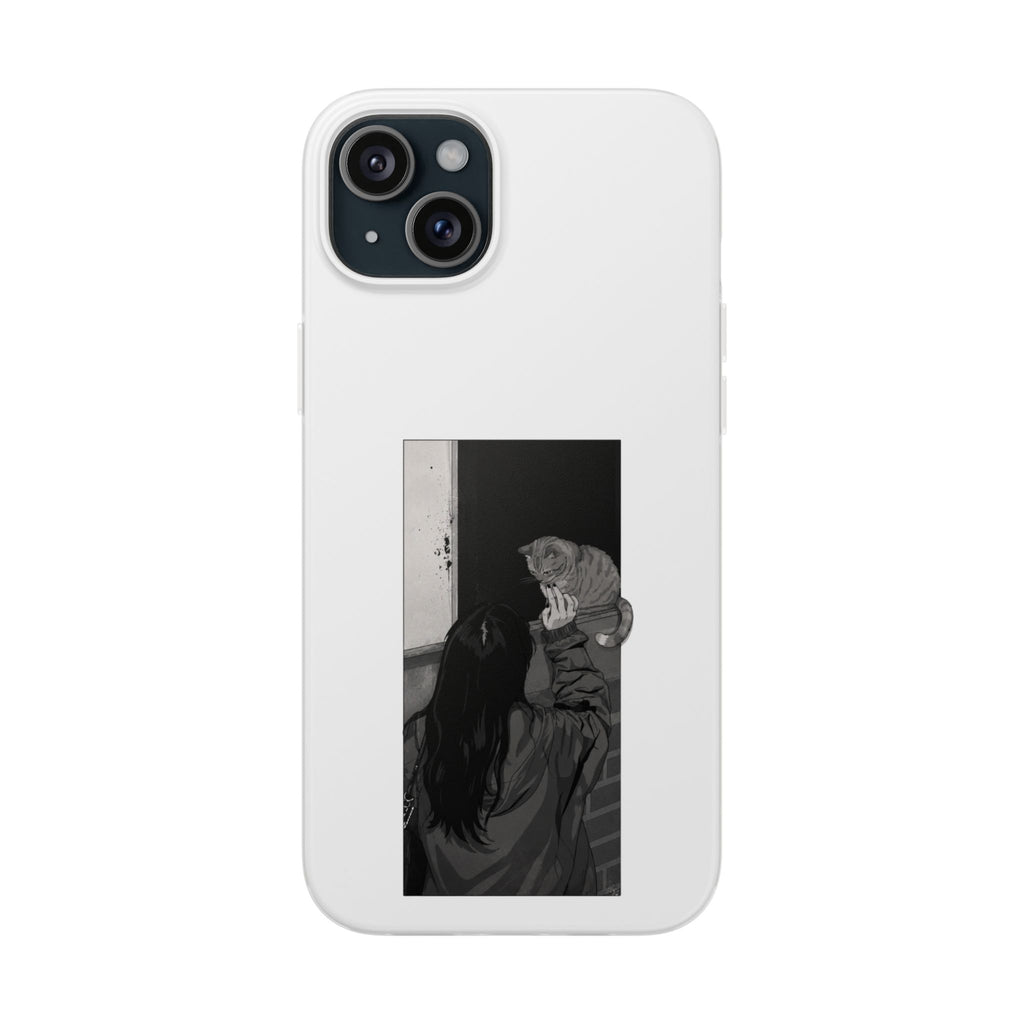Black & White Cat Window Art Flexi Case