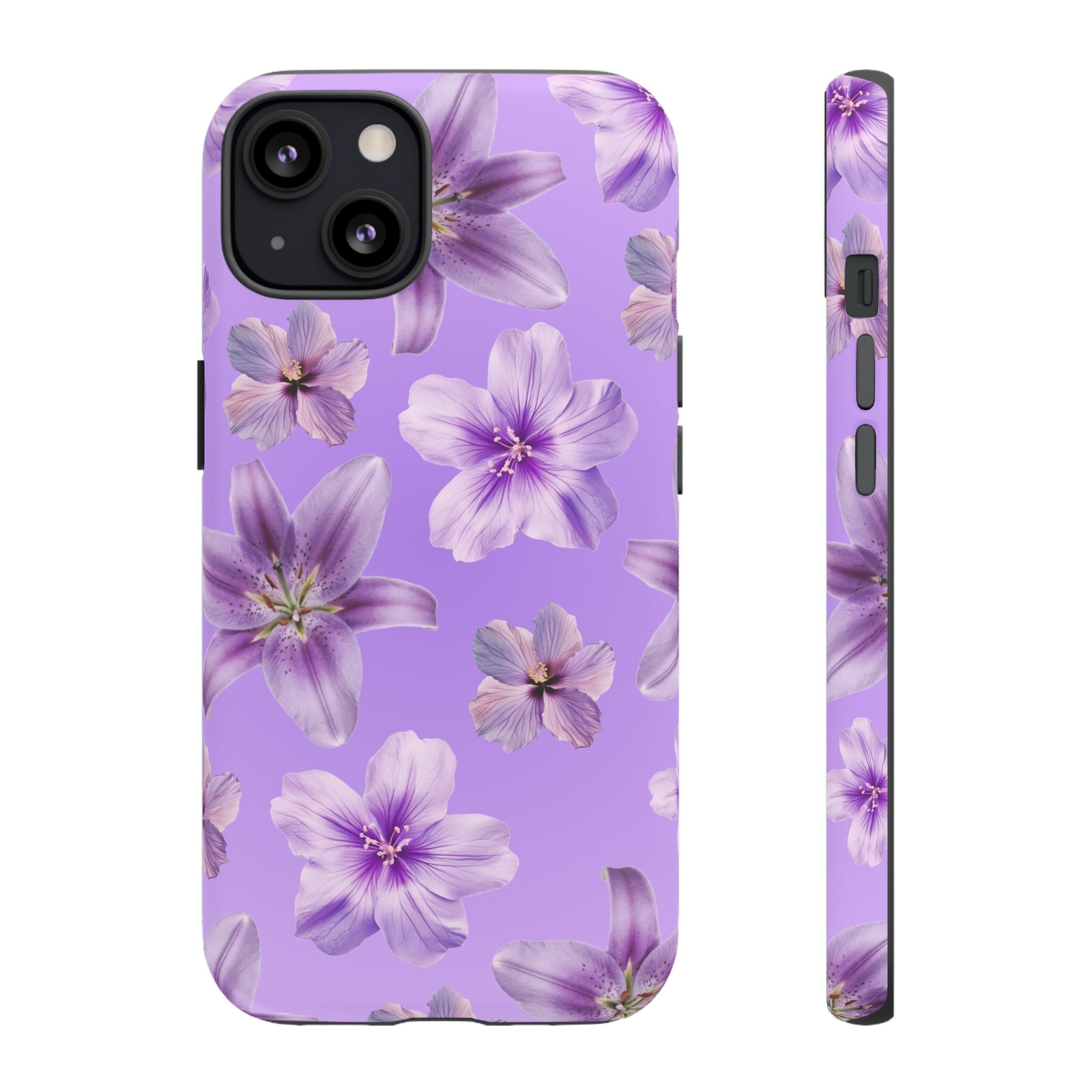 Floral Lavender Tough Phone Case – Purple Blossom Protective Cover