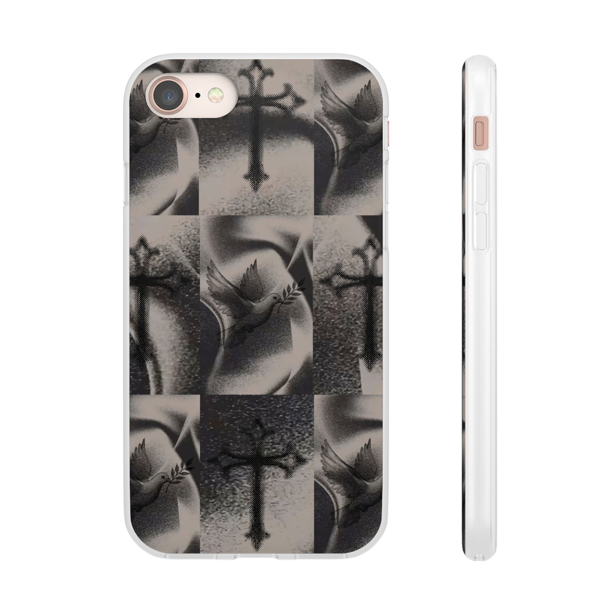 Phone Case — Dove & Cross Checkerboard Design