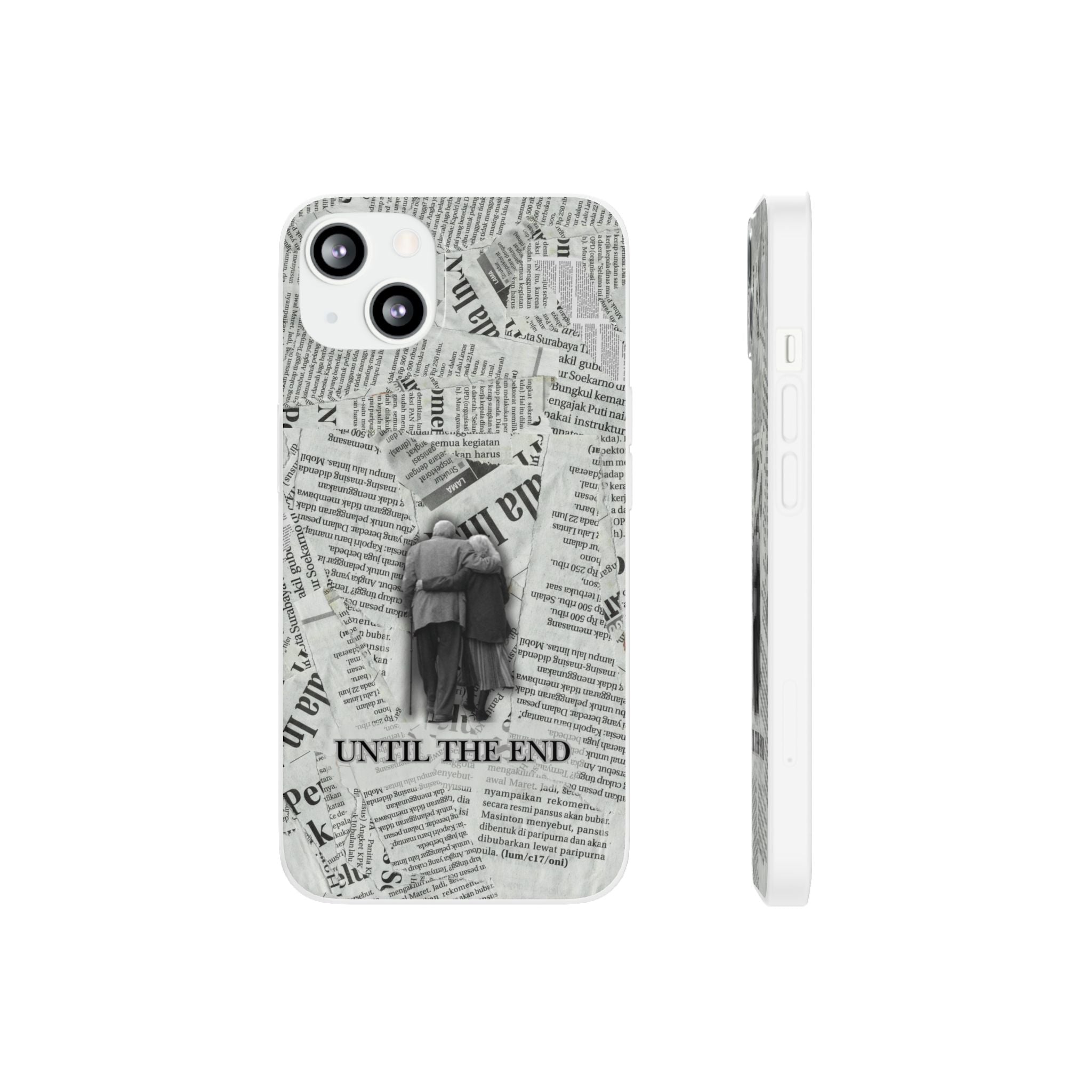 Newspaper Collage 'Until The End' Phone Case - Romantic Vintage iPhone Cover