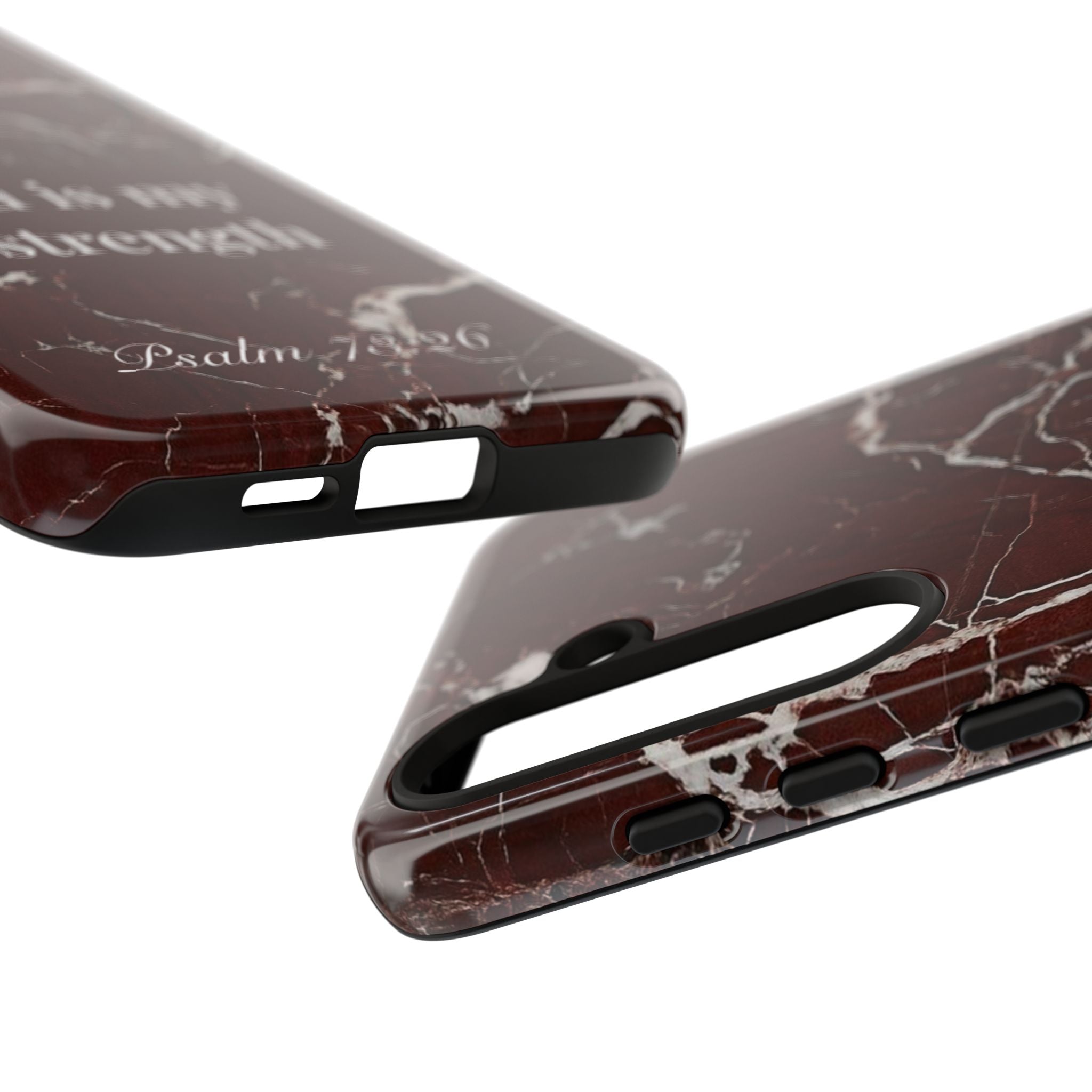 God Is My Strength — Psalm 73:26 Christian Tough Phone Case | Marble Faith Cover