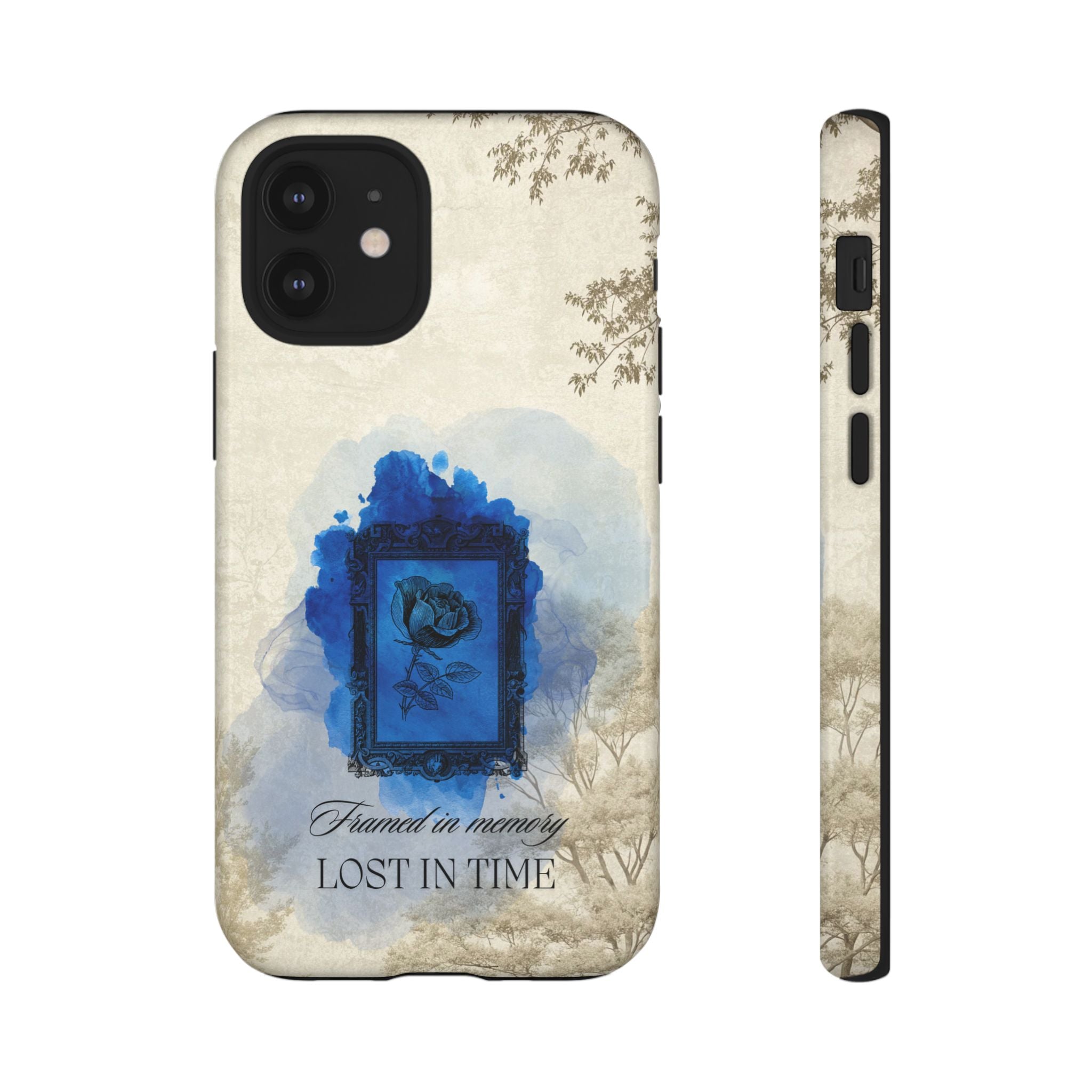 Vintage Blue Rose Phone Case – "Lost in Time" Protective Cover