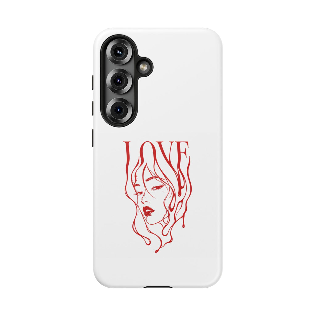 Red Line Art 'Love' Face Design - Tough Case