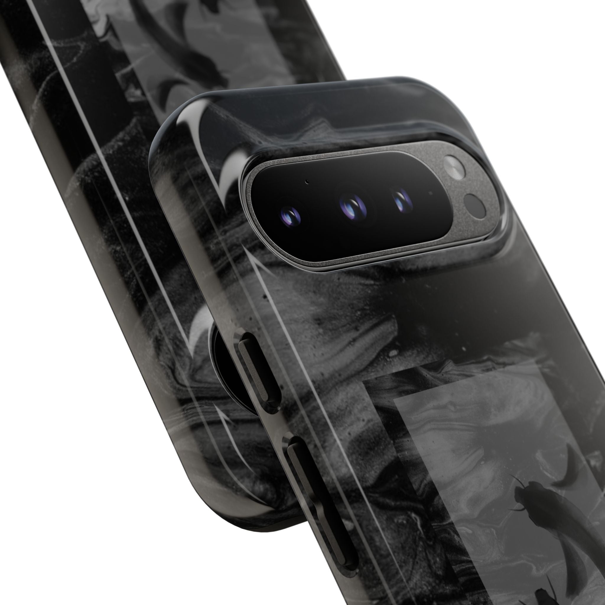 Koi Yin-Yang Marble Phone Case – Black Smoky Art Protection