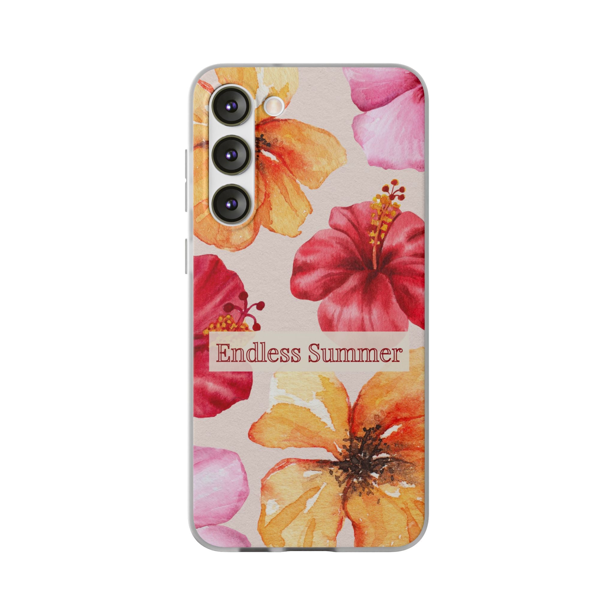 Phone Case - 'Endless Summer' Floral Watercolor Protective Flexi Case