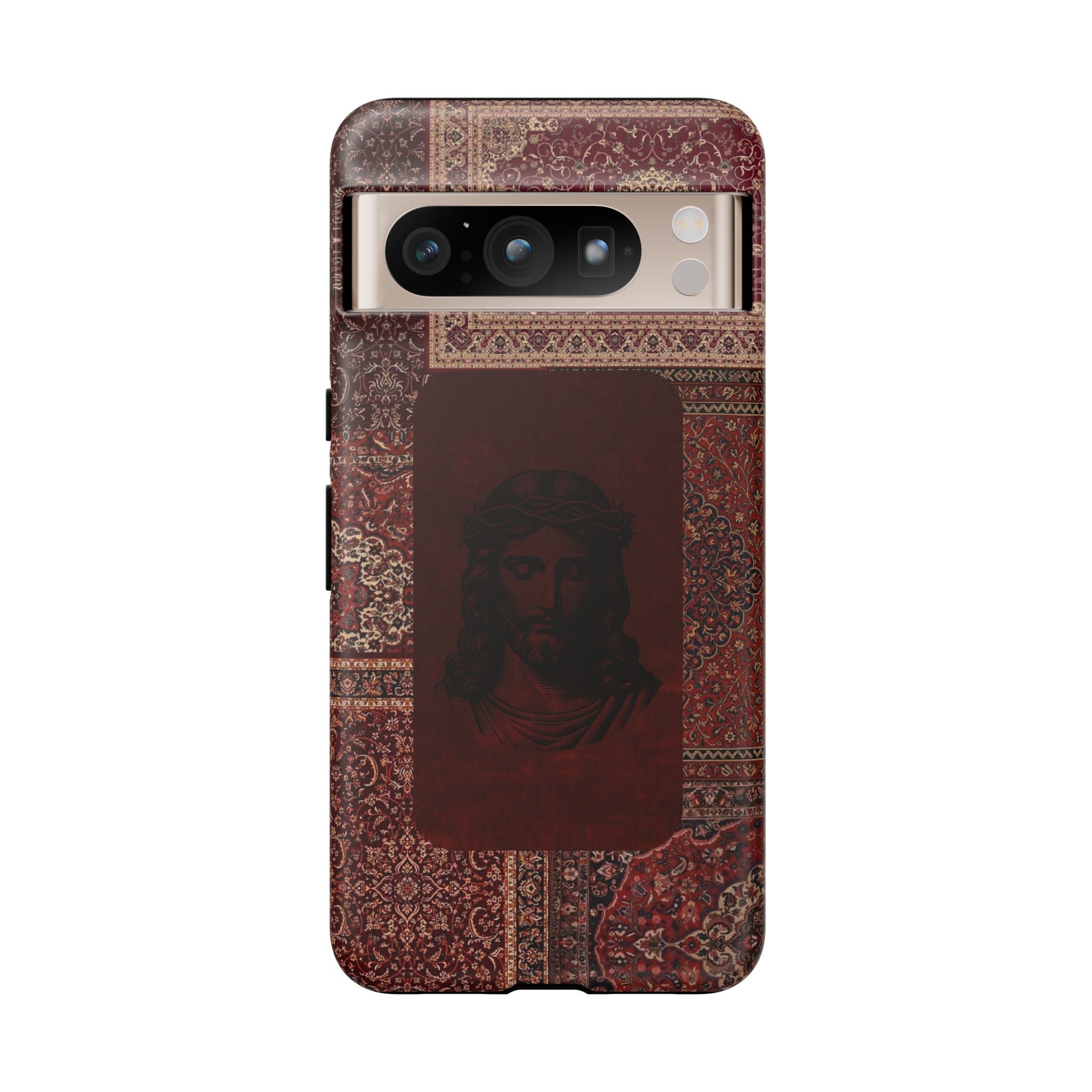 Religious Vintage Rug Phone Case — Jesus Portrait Tough Case