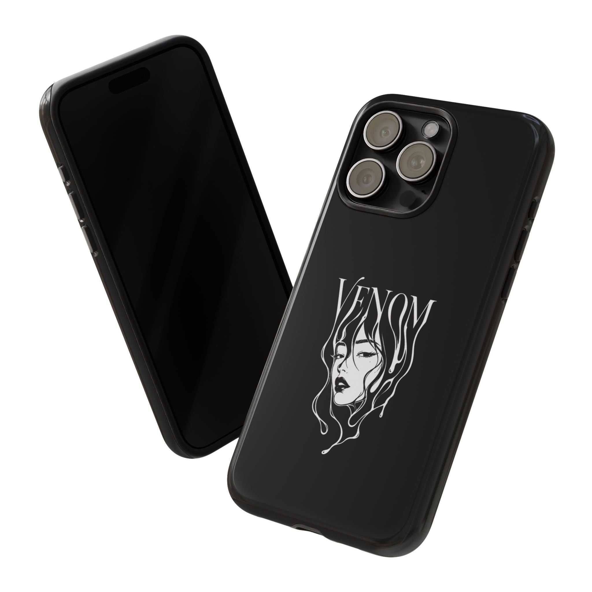 Venom Goth Phone Case — Black Protective Tough Case with Dark Femme Artwork