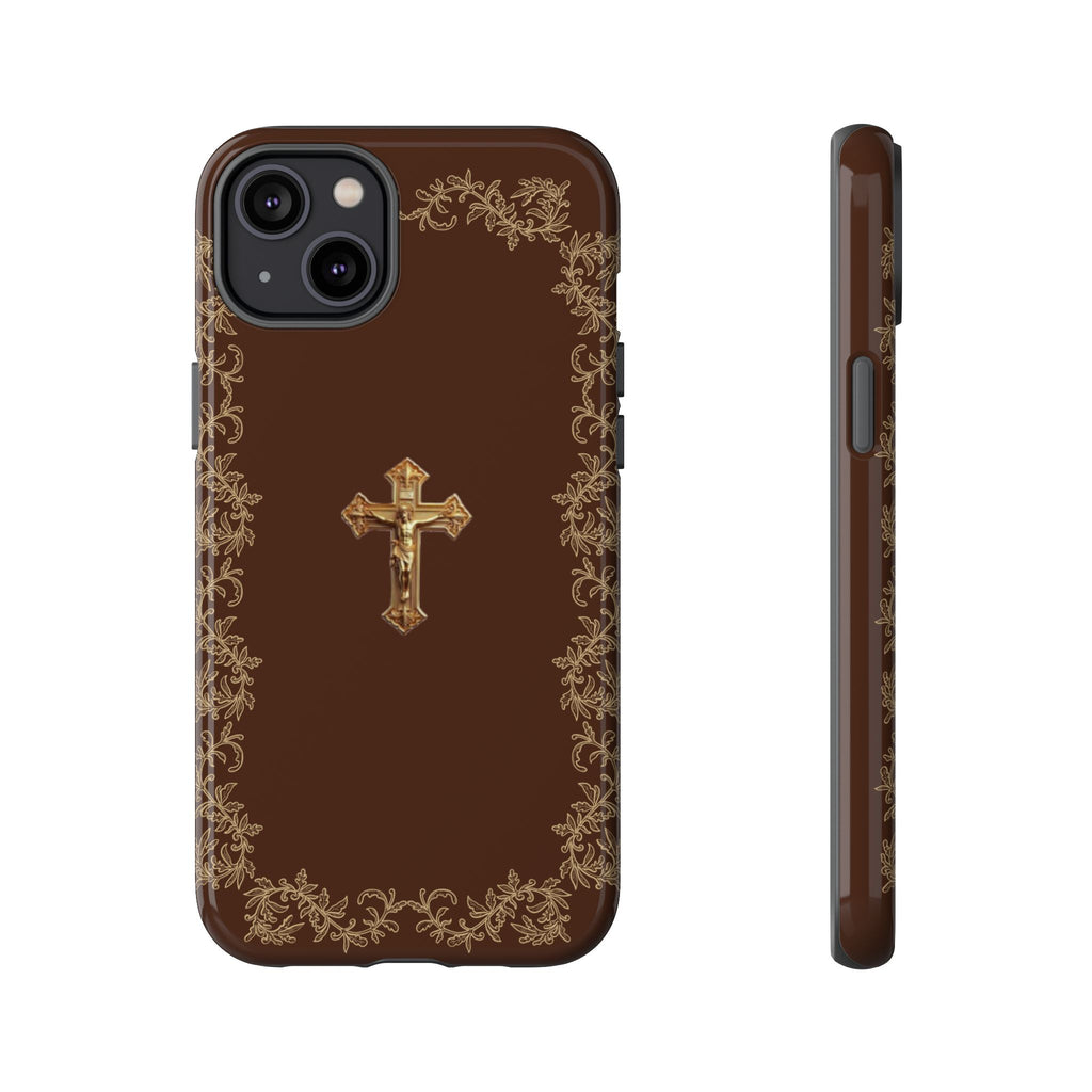 Gold Cross Bible - Christian Tough Phone Case