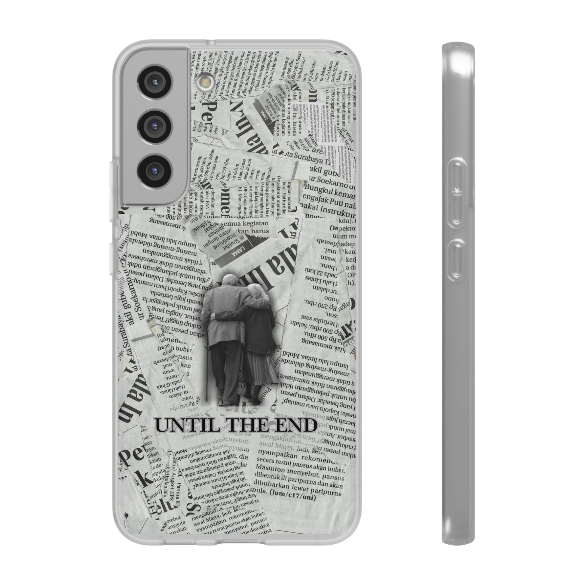 Newspaper Collage 'Until The End' Phone Case - Romantic Vintage iPhone Cover