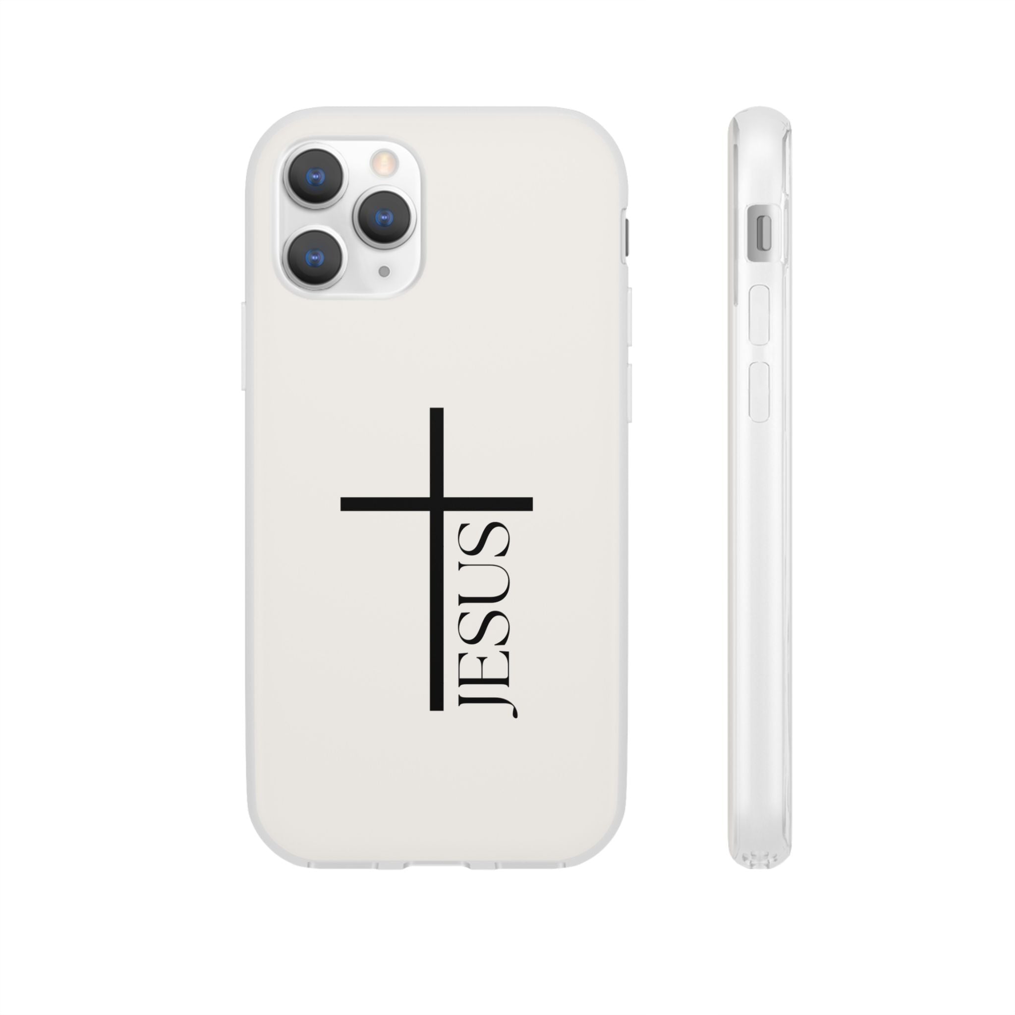 Christian Cross Phone Case - JESUS Vertical Minimalist iPhone Cover