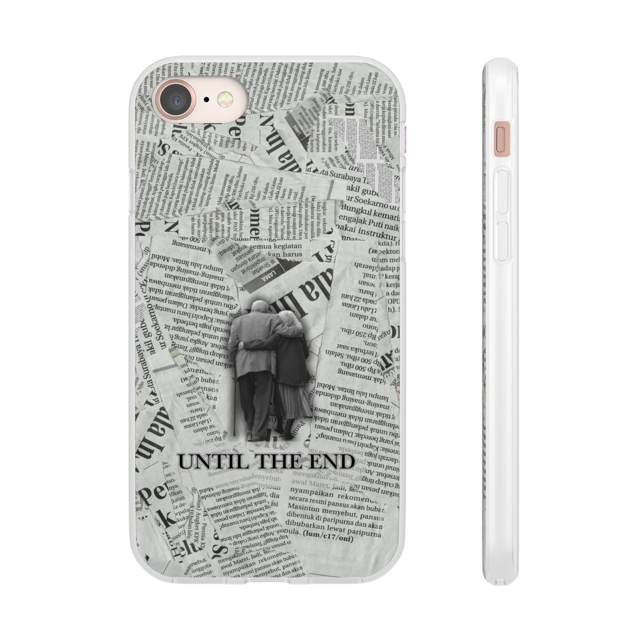 Newspaper Collage 'Until The End' Phone Case - Romantic Vintage iPhone Cover