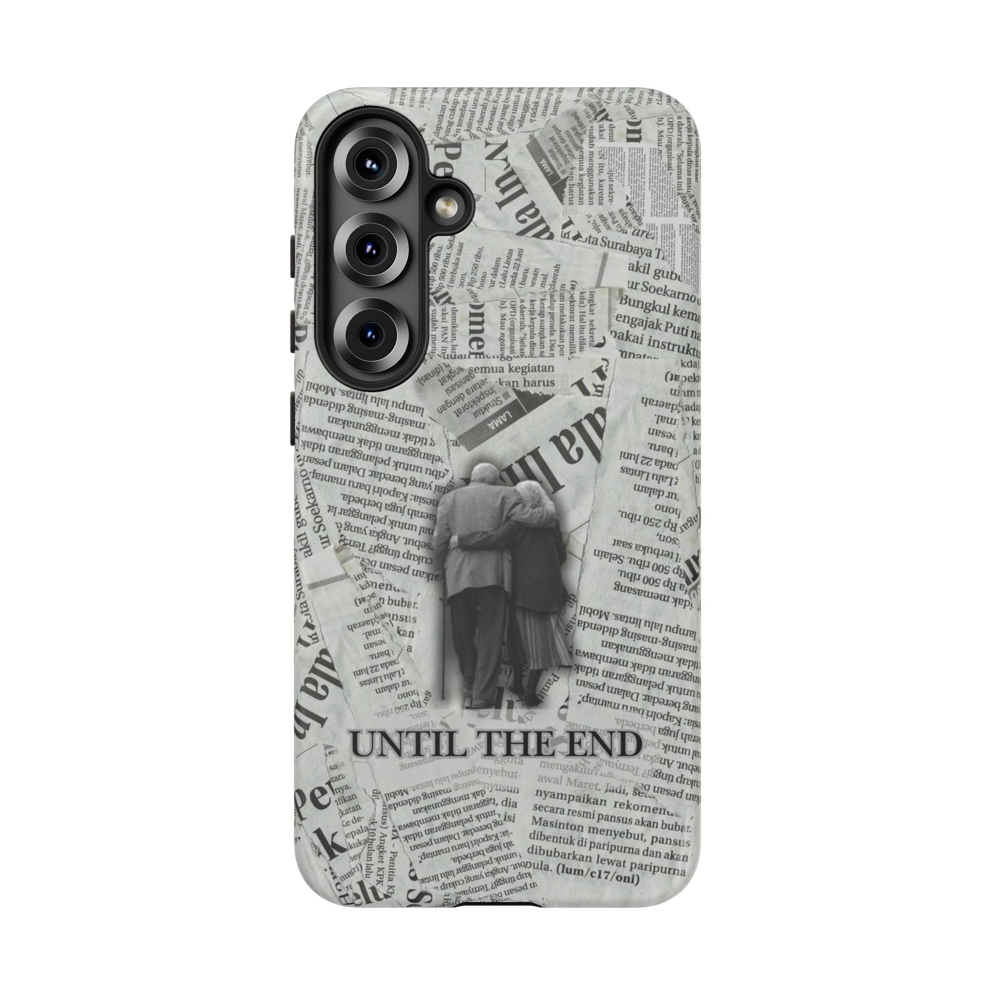 Until the End Newspaper Collage Phone Case