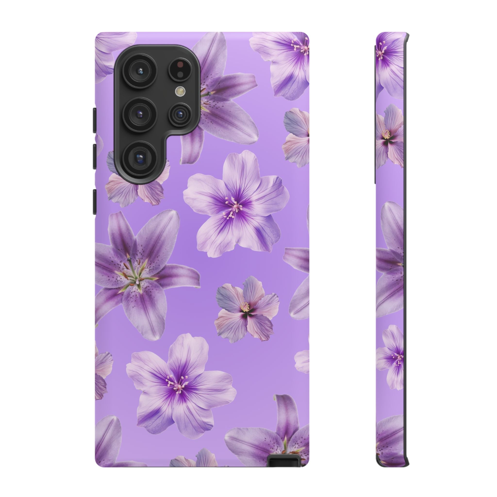 Floral Lavender Tough Phone Case – Purple Blossom Protective Cover