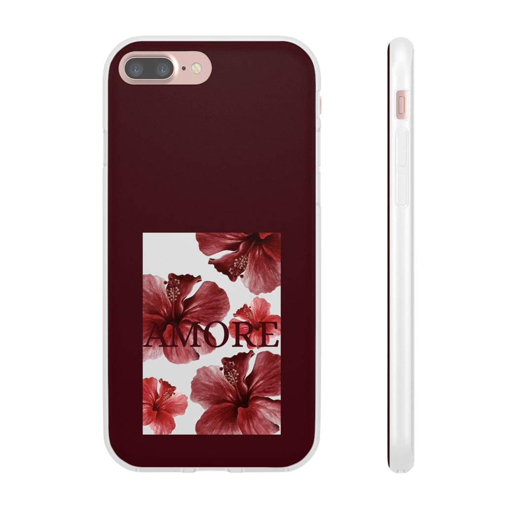 Floral Amore Phone Case — Burgundy Hibiscus Flexible Protection
