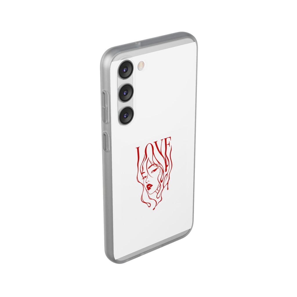 Red Line Art 'LOVE'  Face Design - Flexi Case