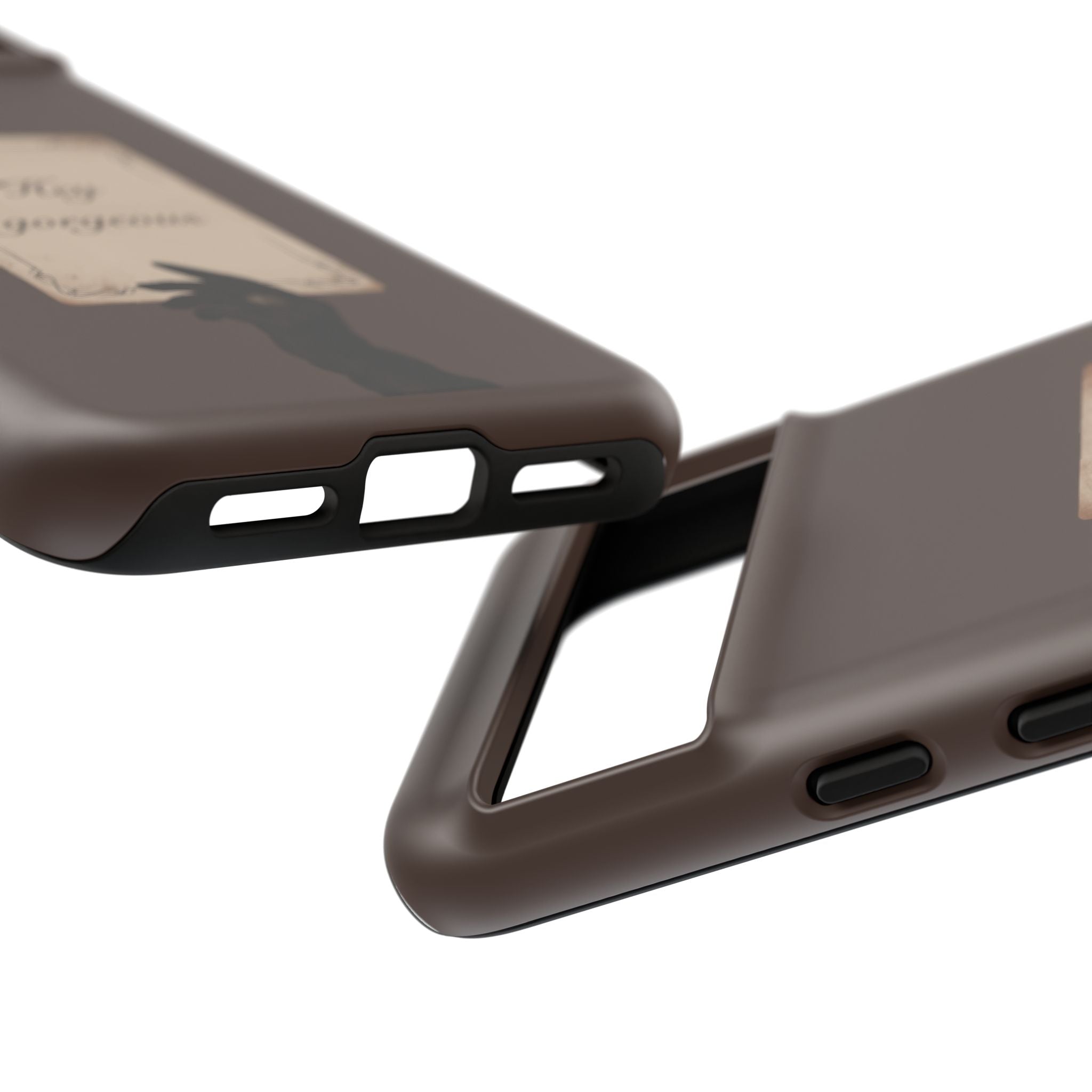 Hey Gorgeous Phone Case — Brown Lip Print & Shadow Hand Protective Cover