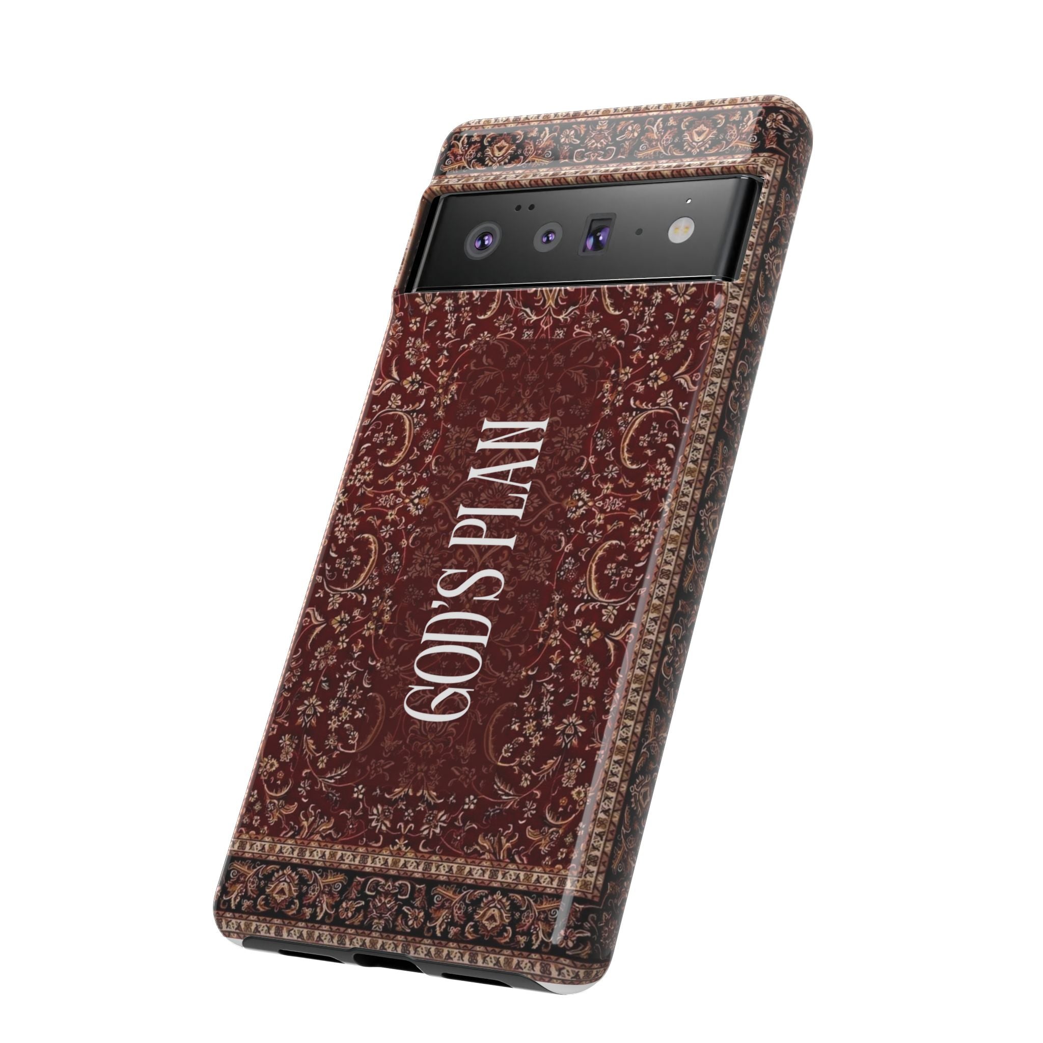 God's Plan — Vintage Tapestry Christian Tough Phone Case | Boho Faith Cover