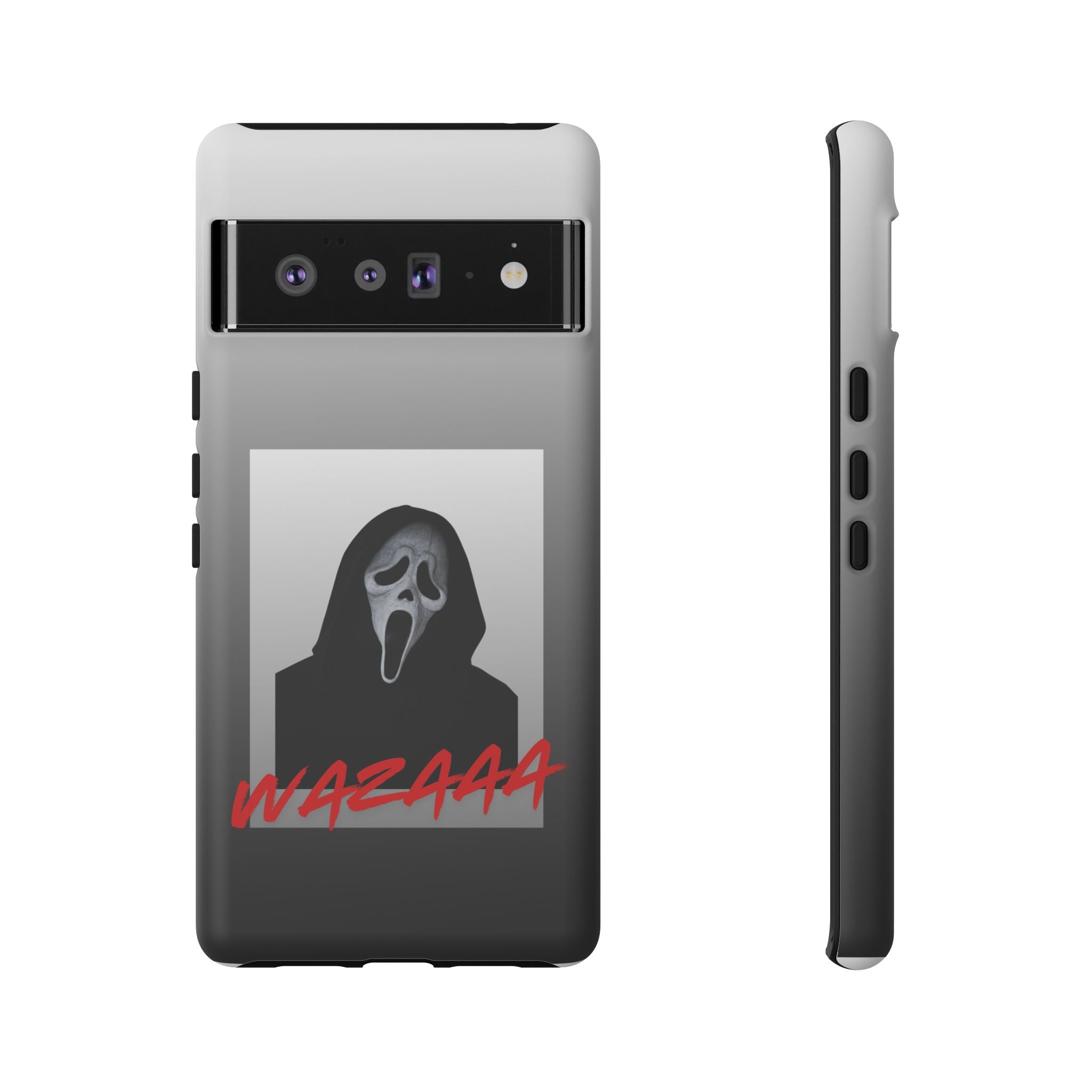 Scream Mask Phone Case – 'WAZAAA' Horror Movie Protective Cover