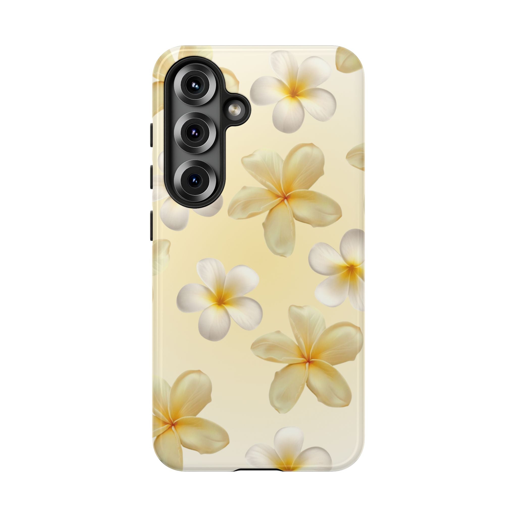Plumeria Floral Phone Case — Tropical Yellow Hard Phone Cover