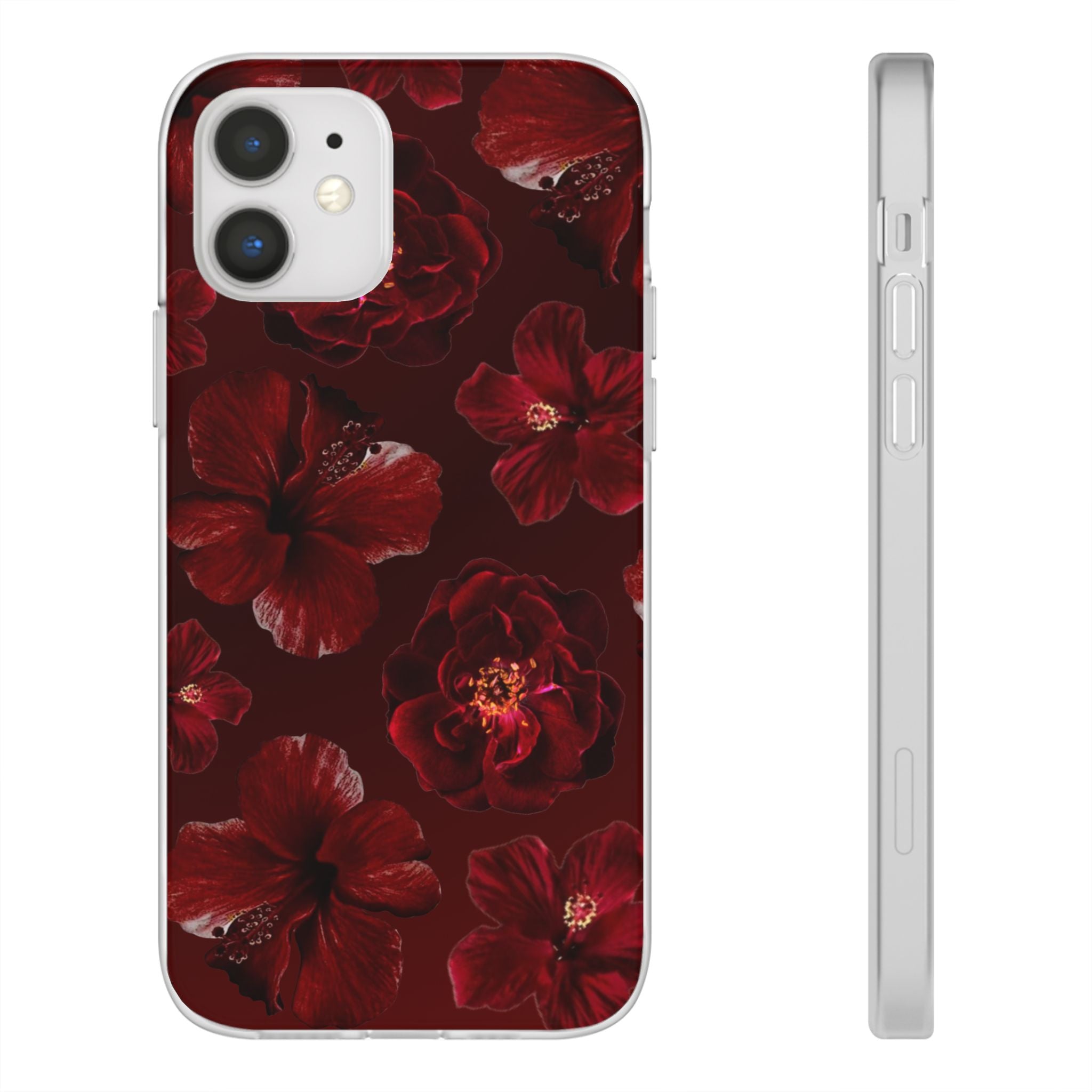 Red Floral Flexi Case — Dark Rose Phone Case