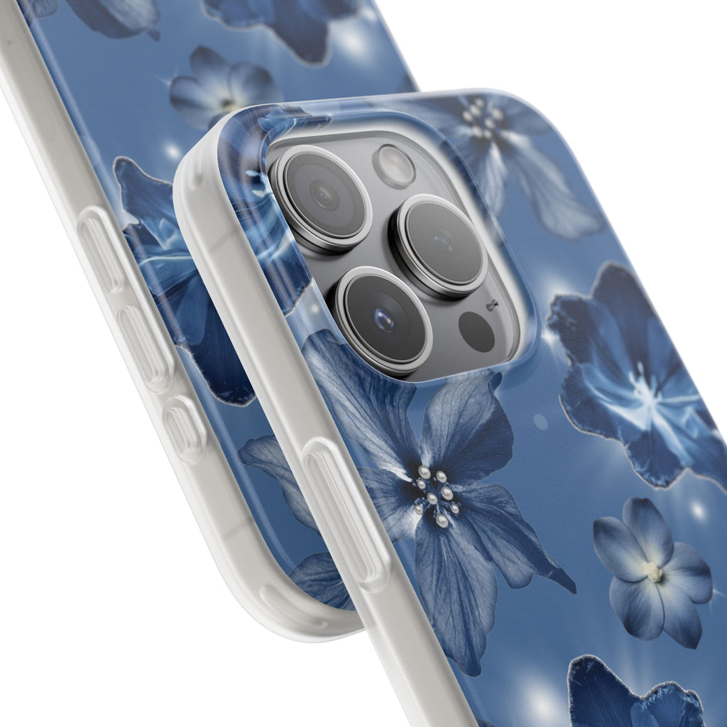 Blue Floral Phone Case — Soft Blue Blossoms Pattern for iPhone