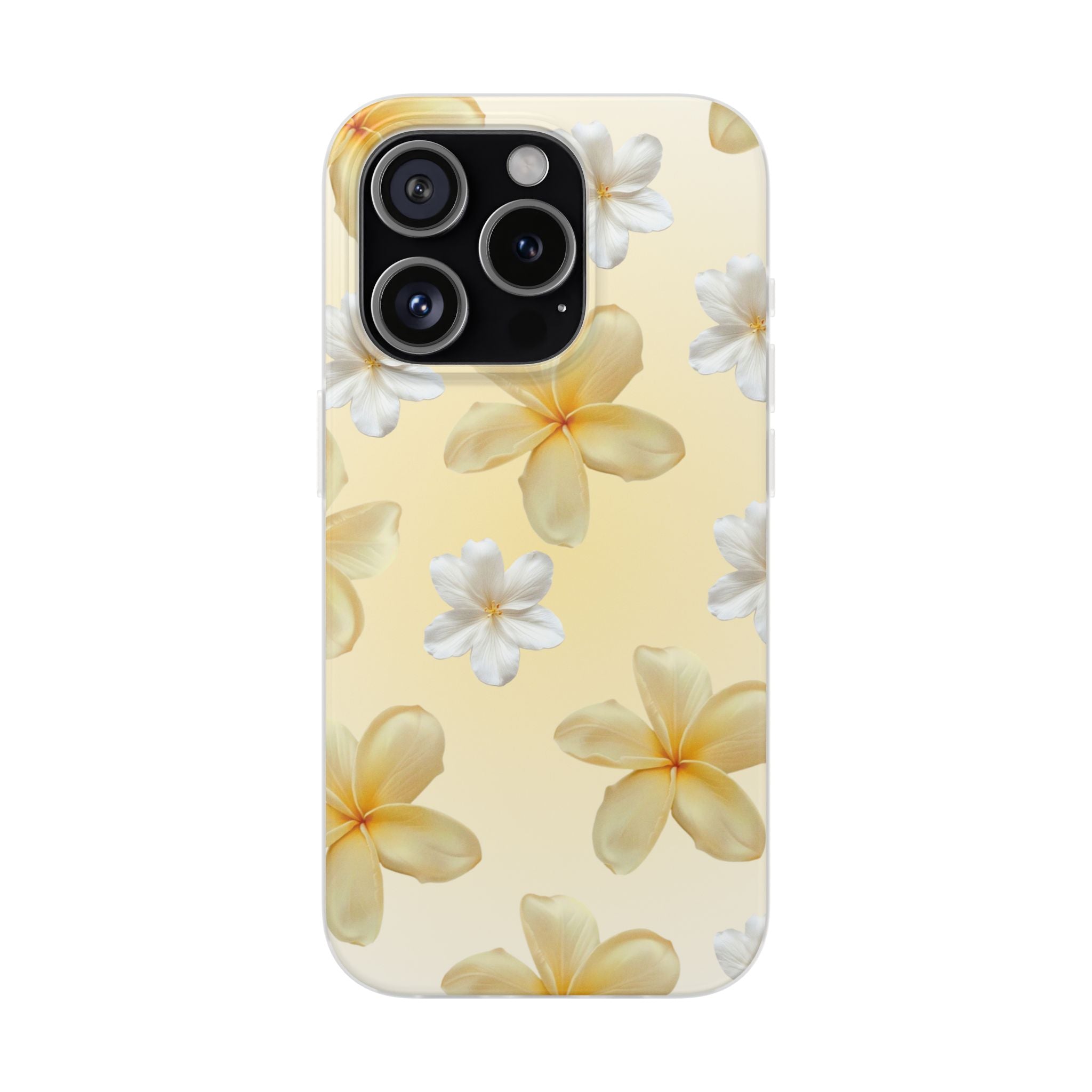 Plumeria Floral Phone Case — Yellow Tropical Flower Protective Case