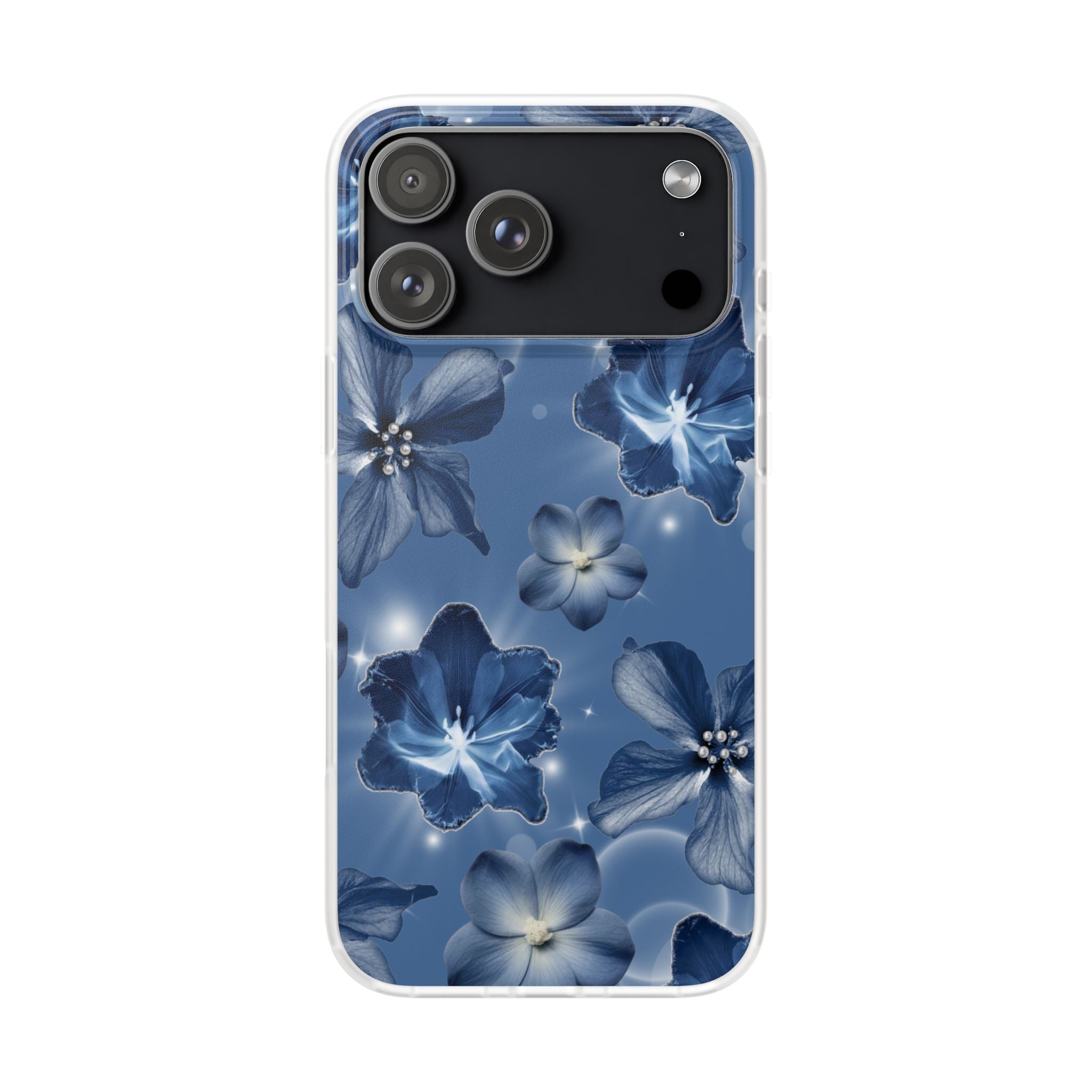 Blue Floral Phone Case — Soft Blue Blossoms Pattern for iPhone