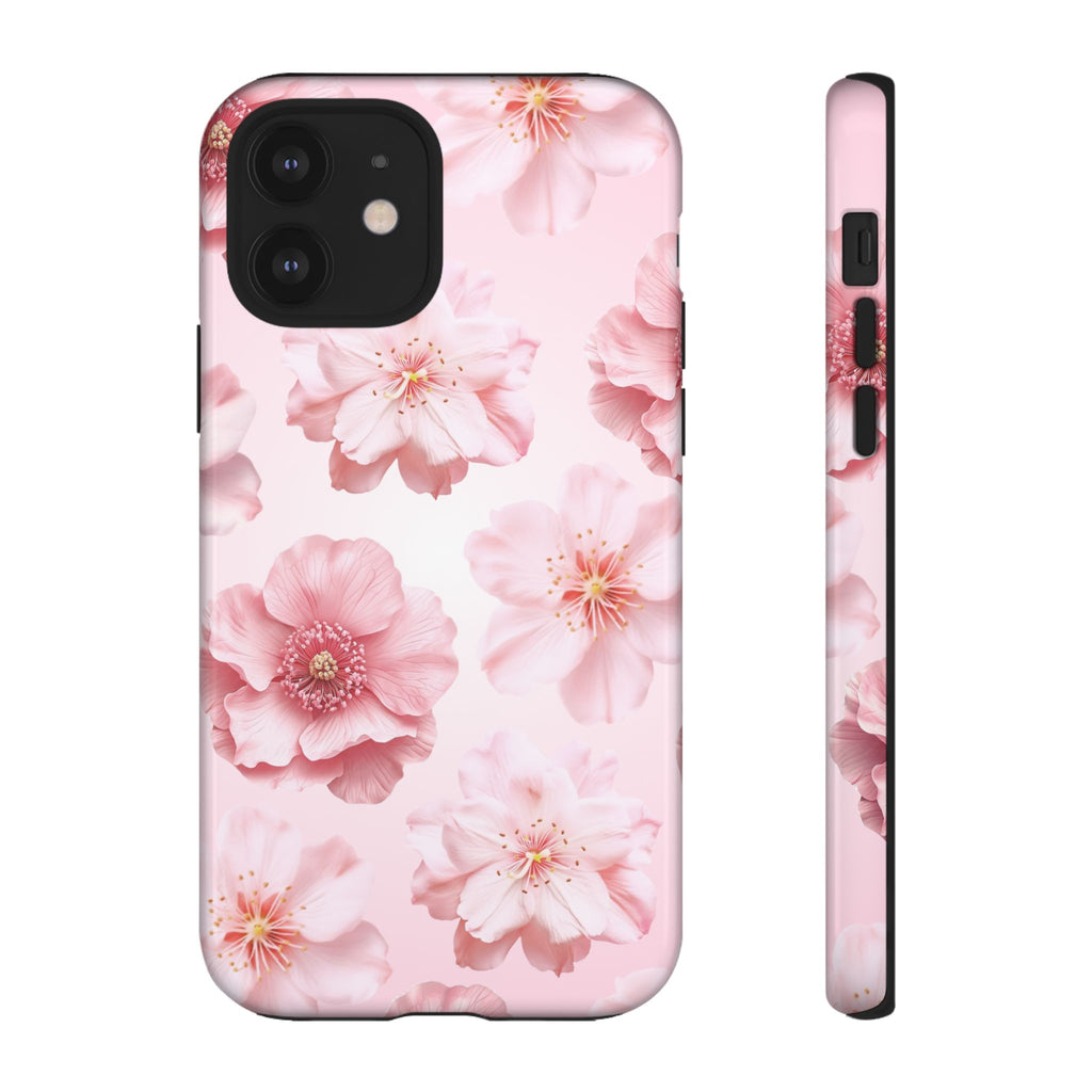 Pink Floral Tough Phone Case — Protective Sakura Blossom Design