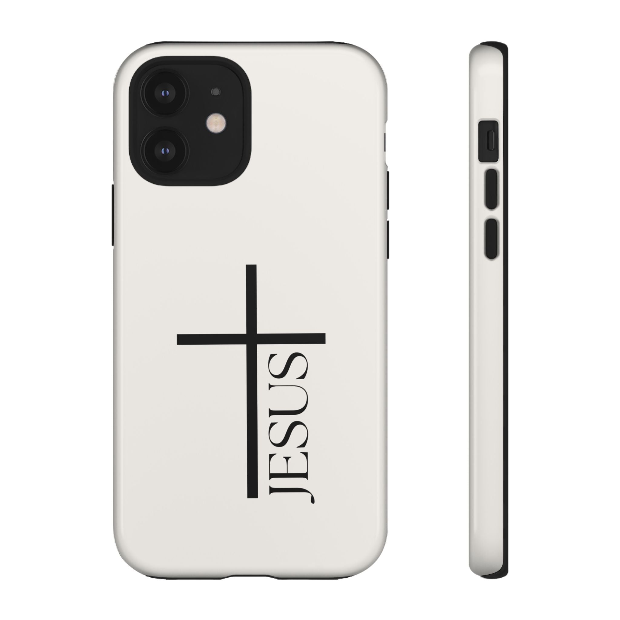 Christian Cross Phone Case - JESUS Vertical Minimalist iPhone Cover