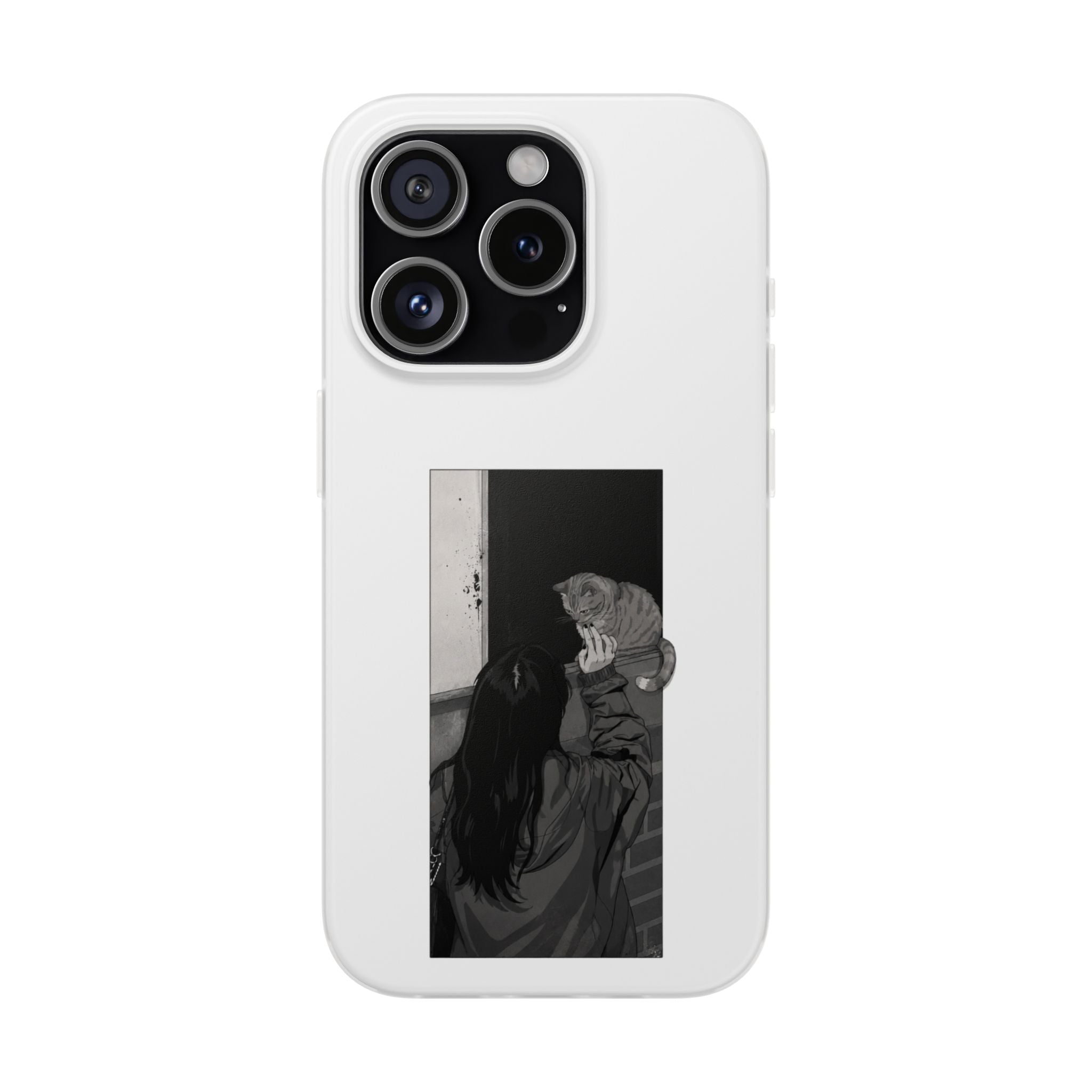 Black & White Cat Window Art Flexi Case
