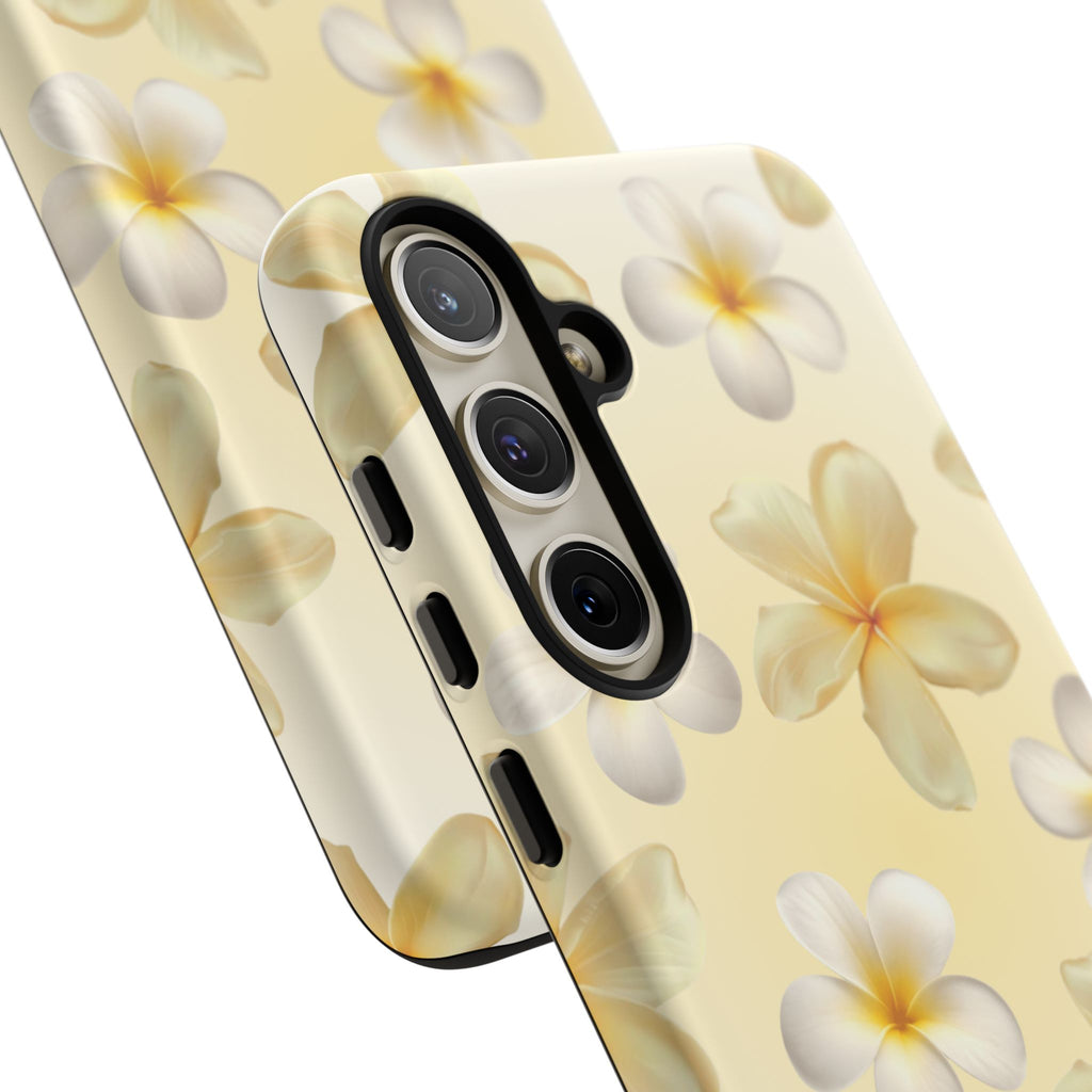 Plumeria Floral Phone Case — Tropical Yellow Hard Phone Cover