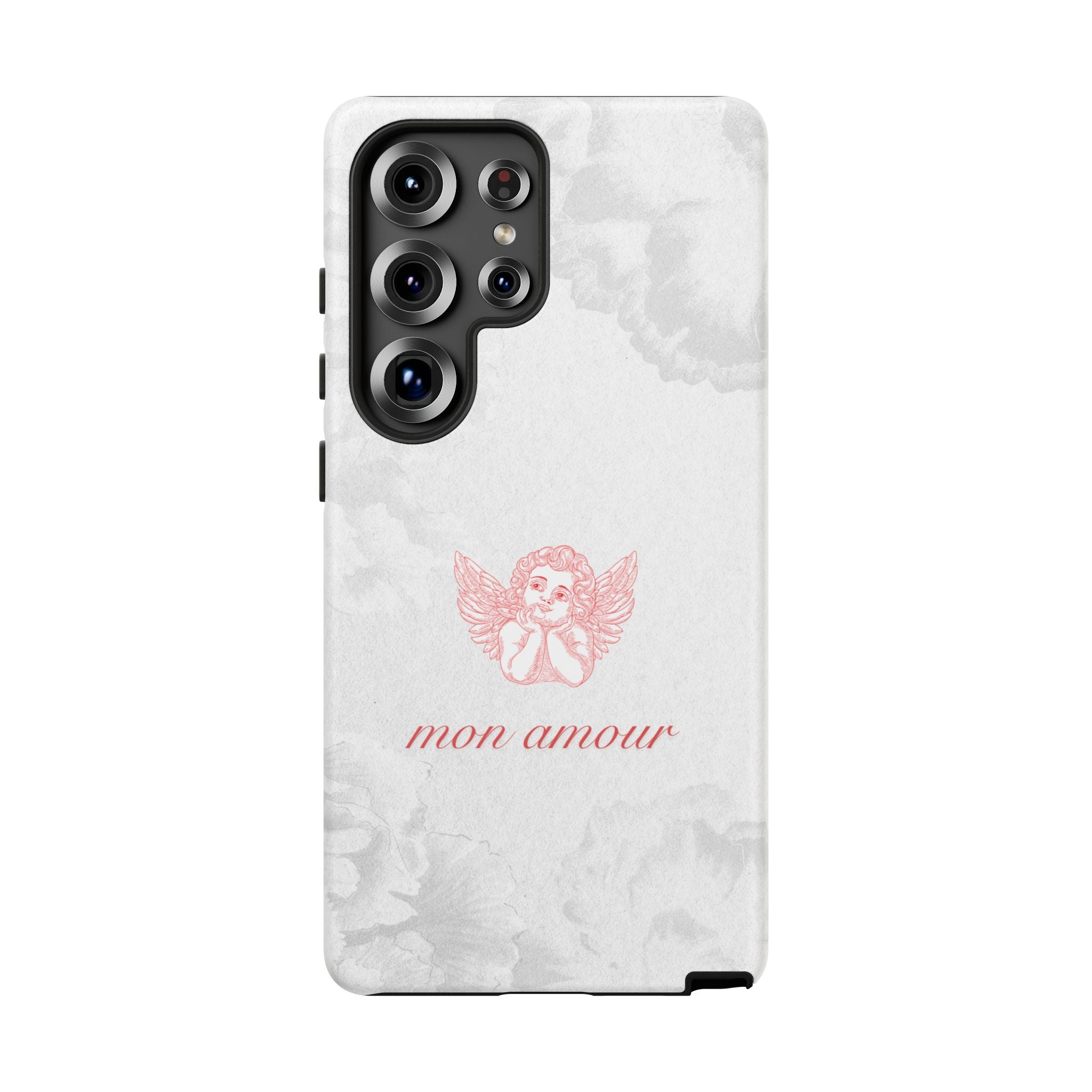 Tough Case — 'mon amour' Pink Cherub Floral Phone Case