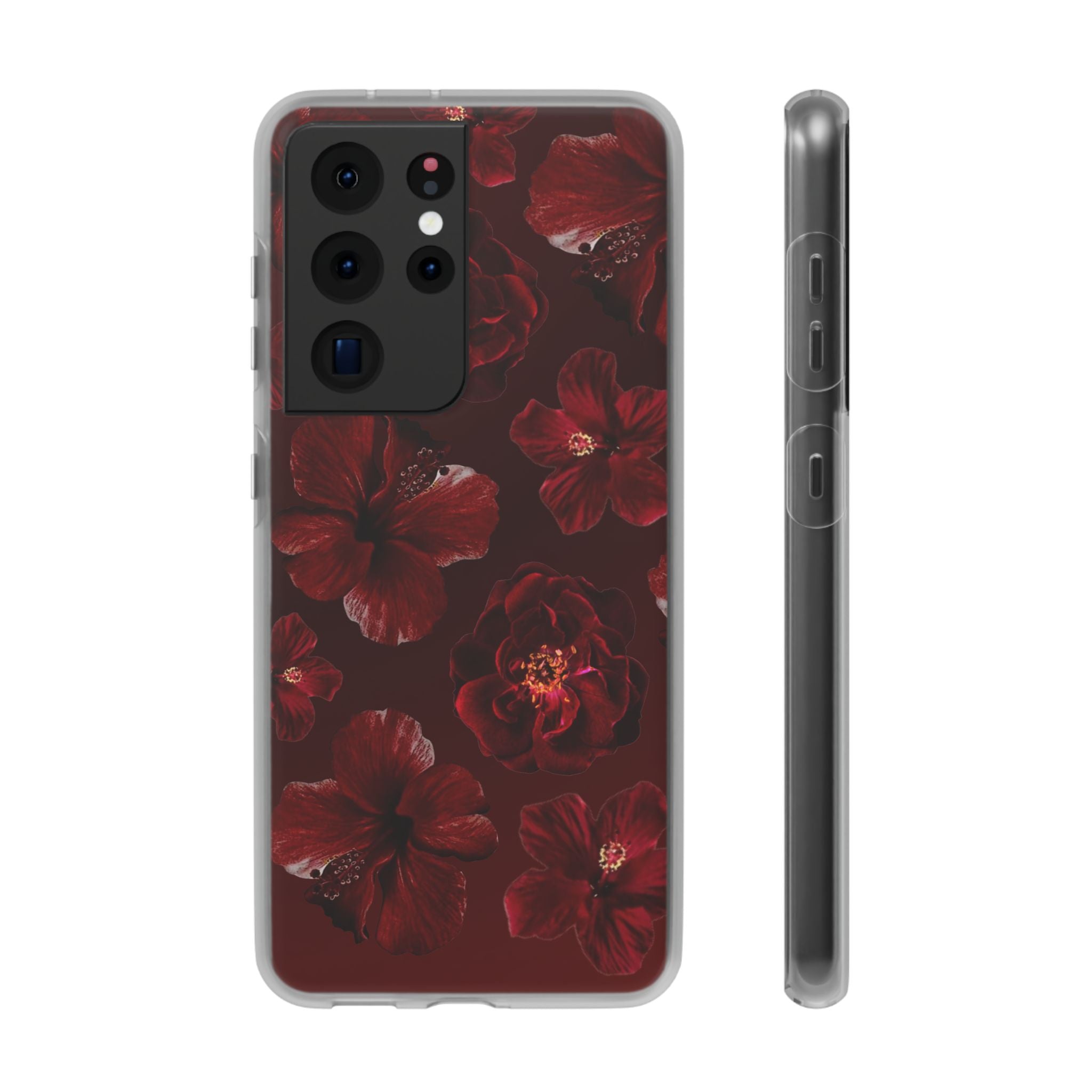 Red Floral Flexi Case — Dark Rose Phone Case