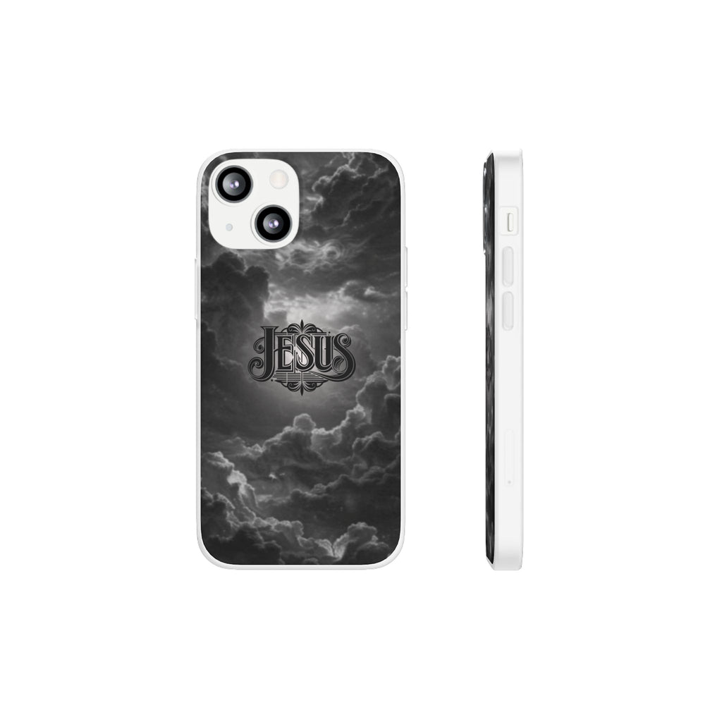 Jesus Cloud Phone Case — Faith-Inspired Flexi Case with 'Jesus' Script