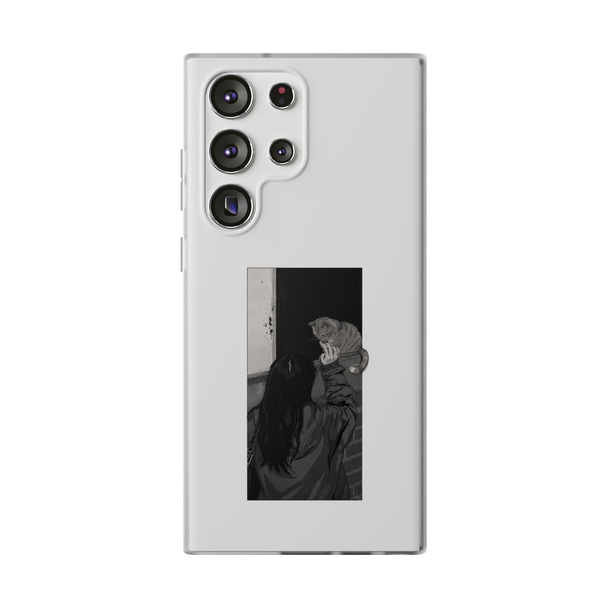 Black & White Cat Window Art Flexi Case