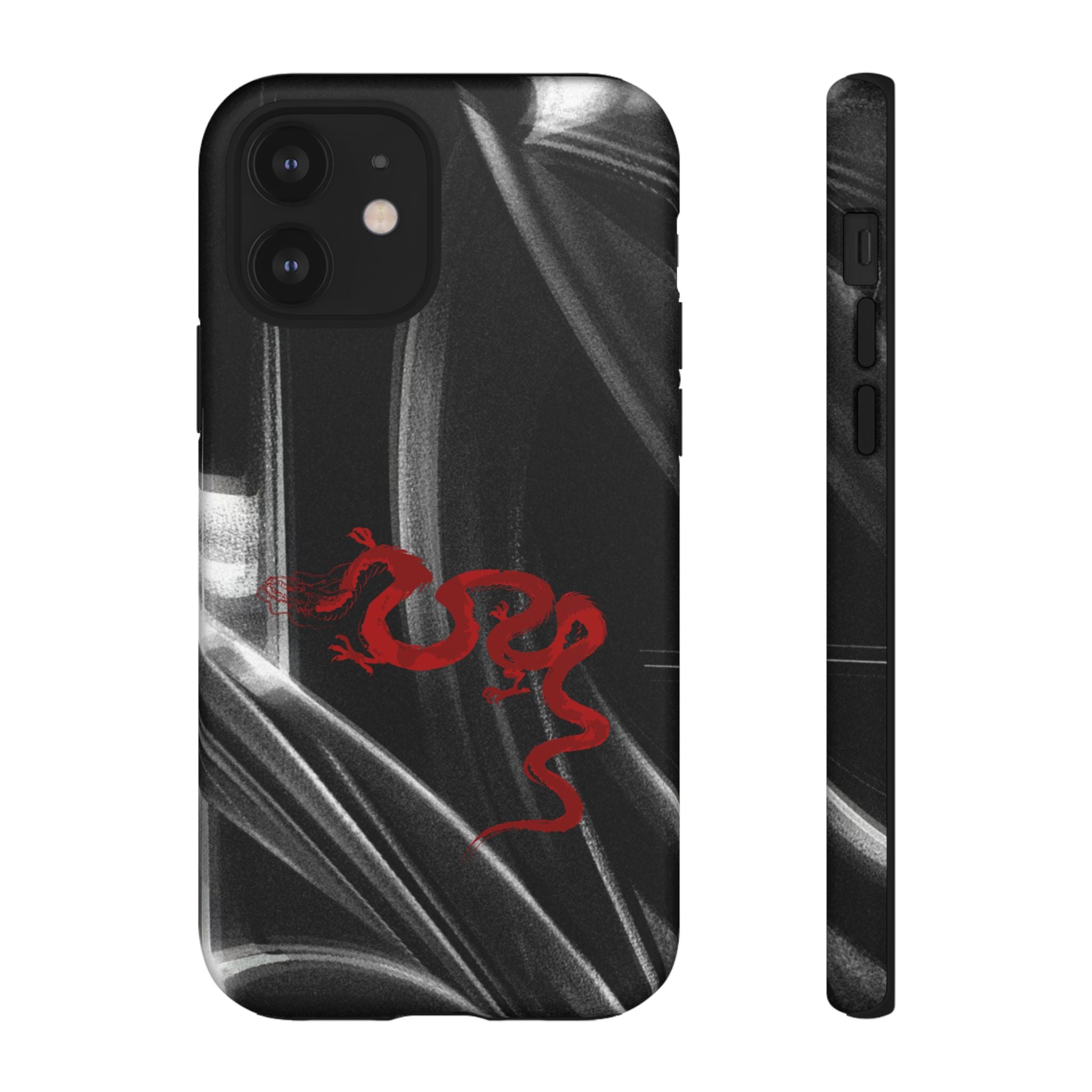 Phone Case — Black Abstract Smoke Design