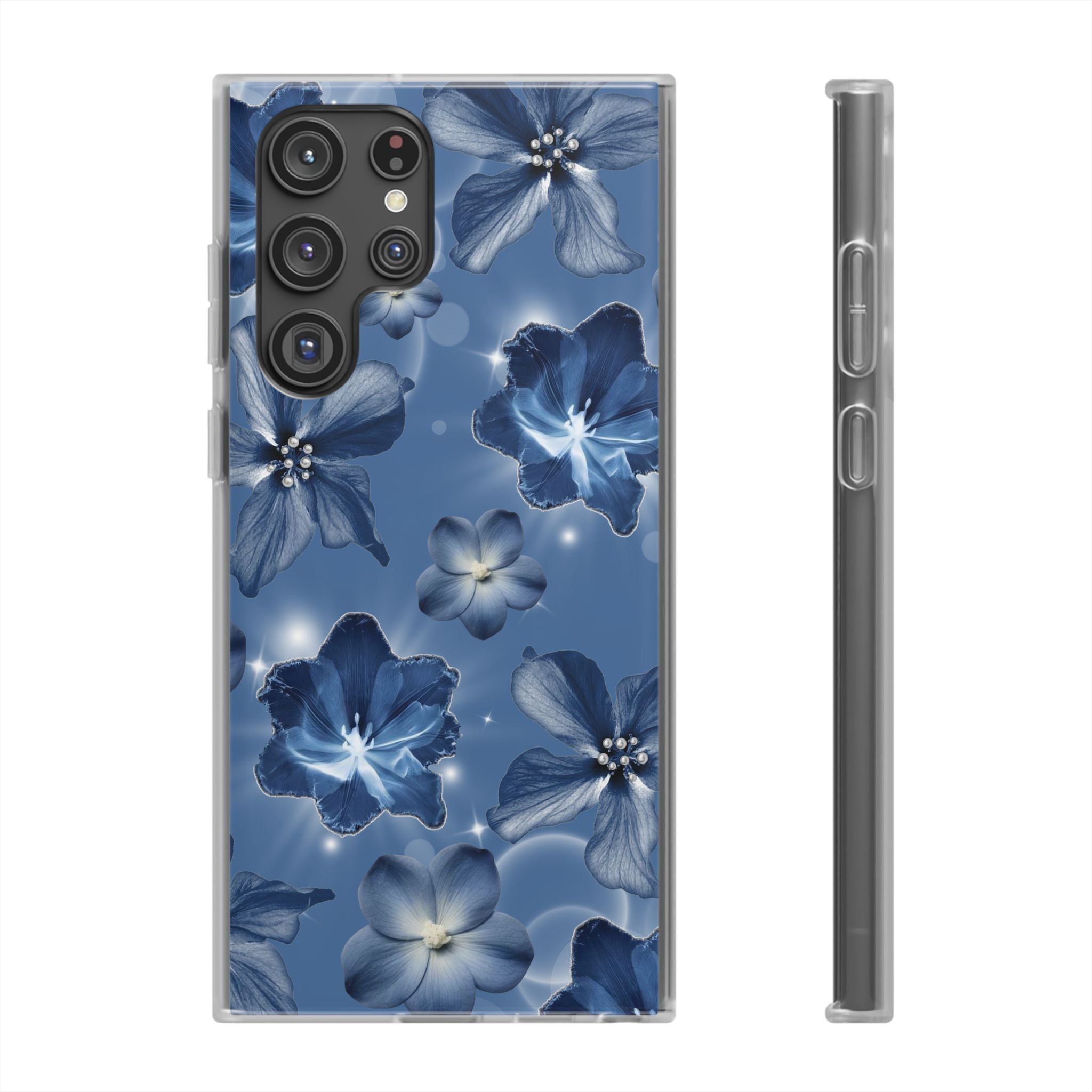 Blue Floral Phone Case — Soft Blue Blossoms Pattern for iPhone