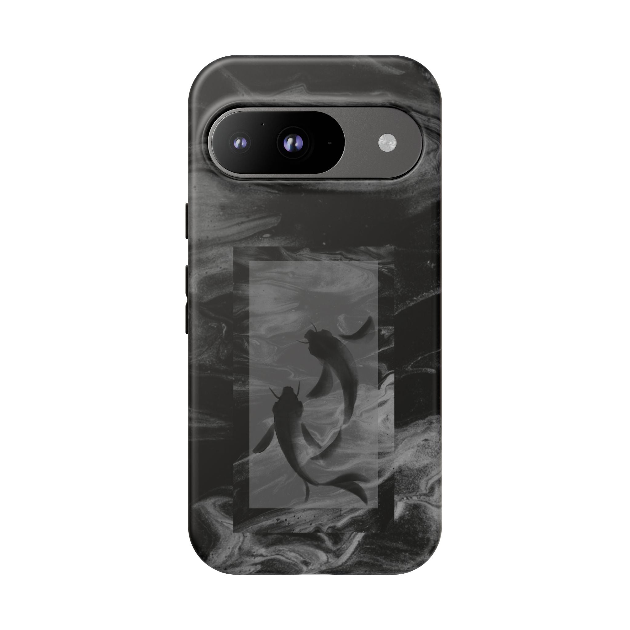 Koi Yin-Yang Marble Phone Case – Black Smoky Art Protection