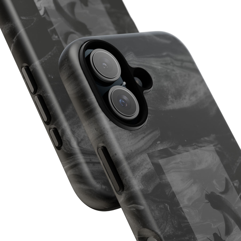 Koi Yin-Yang Marble Phone Case – Black Smoky Art Protection