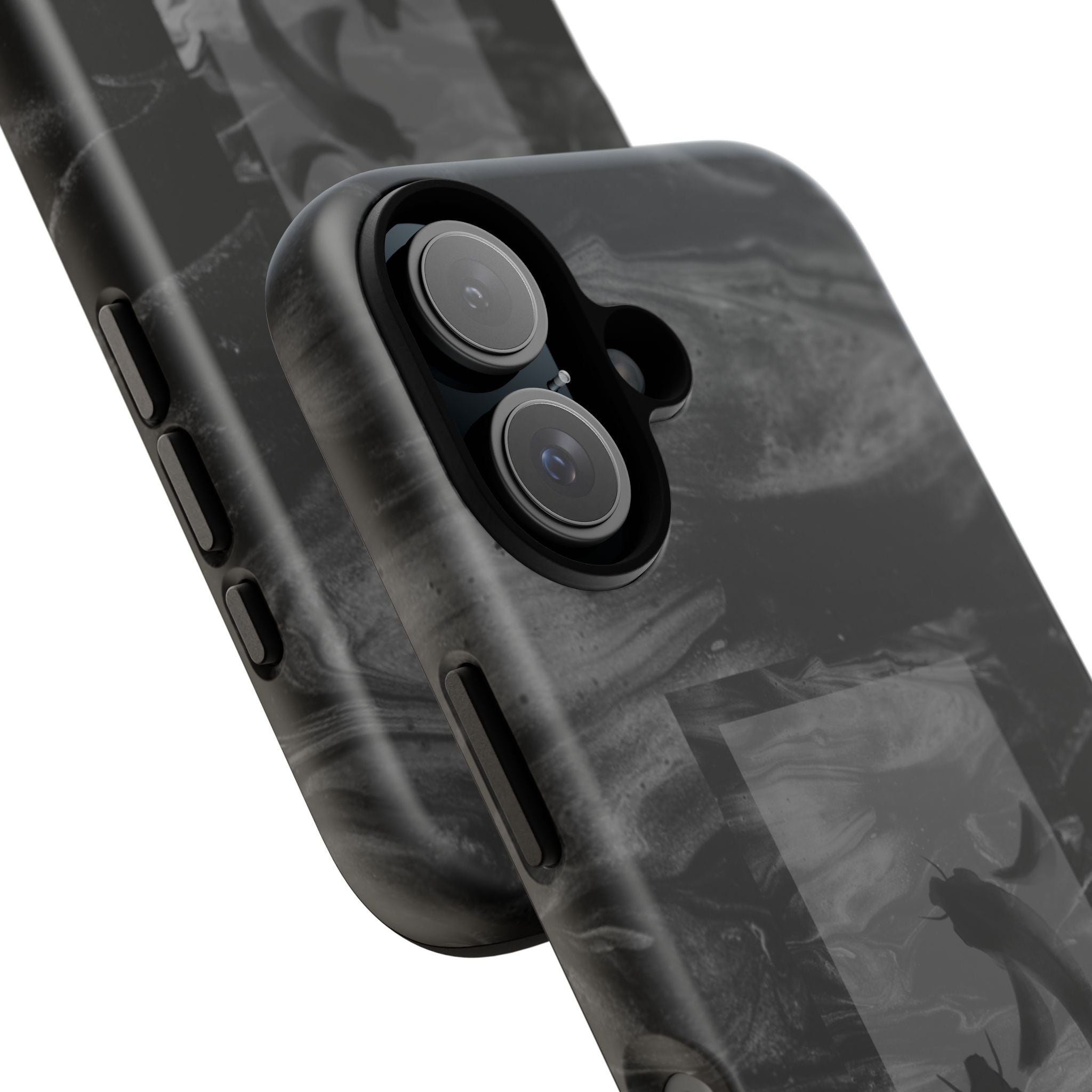 Koi Yin-Yang Marble Phone Case – Black Smoky Art Protection