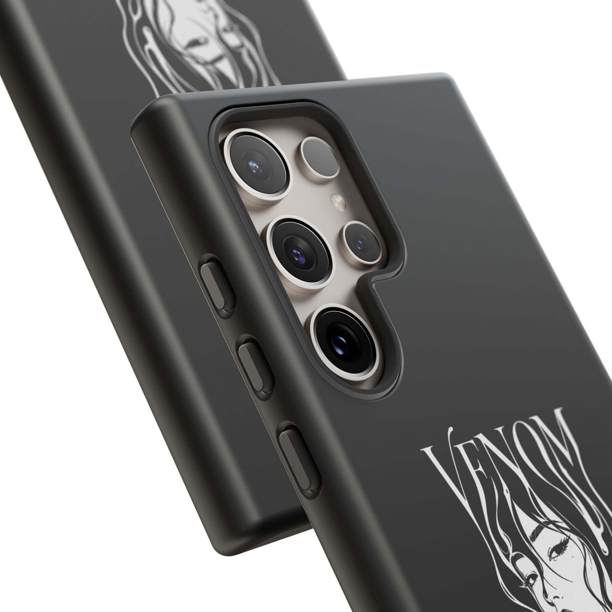 Venom Goth Phone Case — Black Protective Tough Case with Dark Femme Artwork