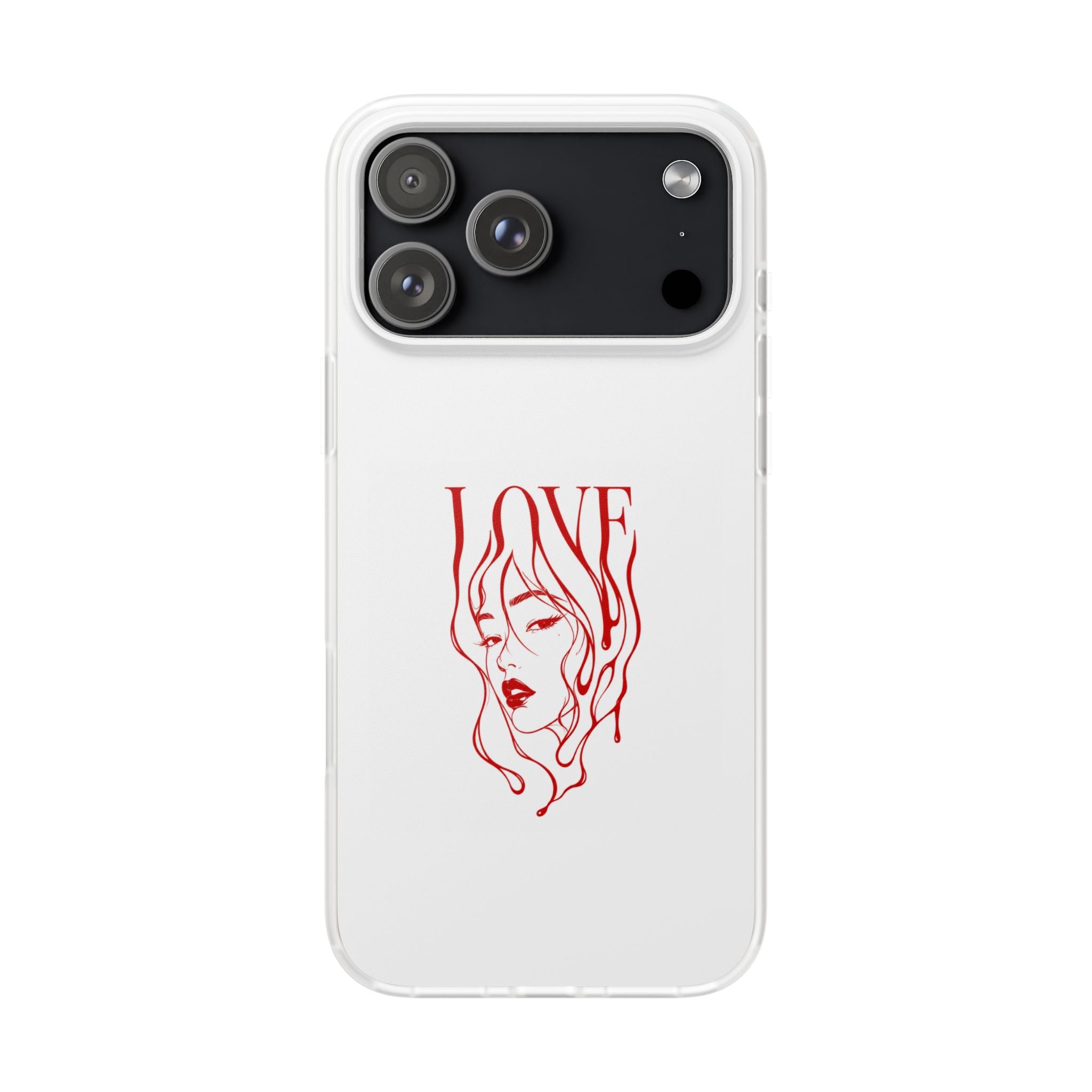 Red Line Art 'LOVE'  Face Design - Flexi Case