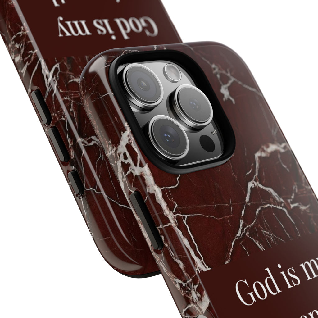 God Is My Strength — Psalm 73:26 Christian Tough Phone Case | Marble Faith Cover